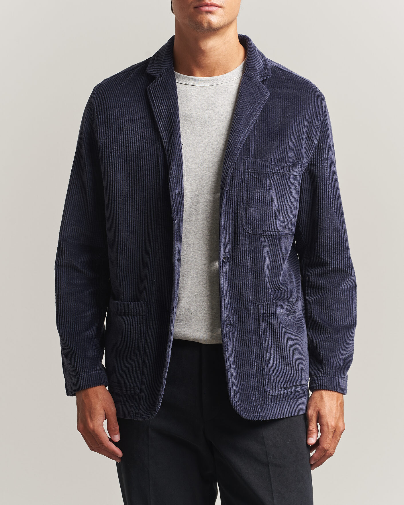 Mies | Pikkutakit | KnowledgeCotton Apparel | Cotton Corduroy Blazer Night Sky