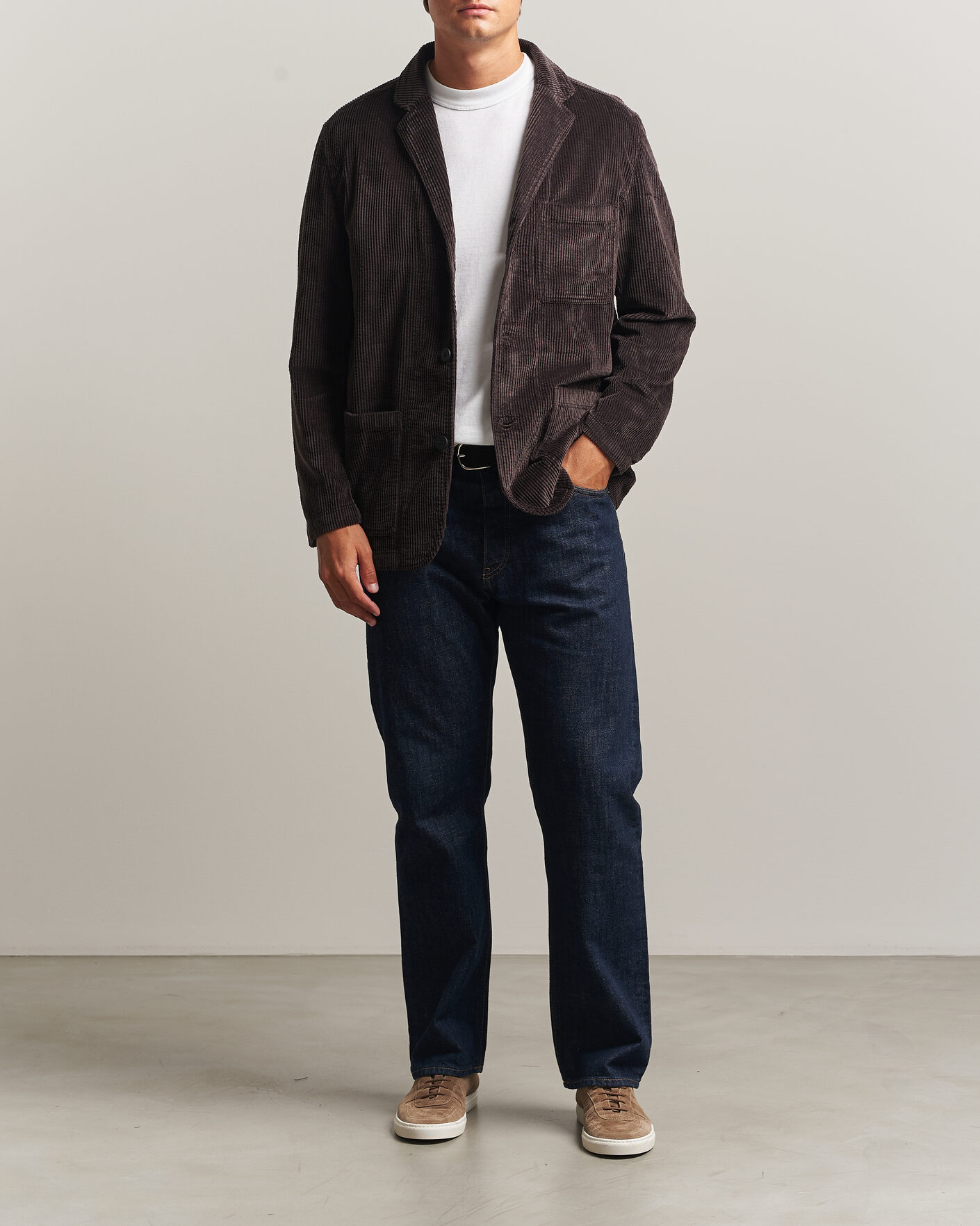 Mies | Pikkutakit | KnowledgeCotton Apparel | Cotton Corduroy Blazer Chocolate