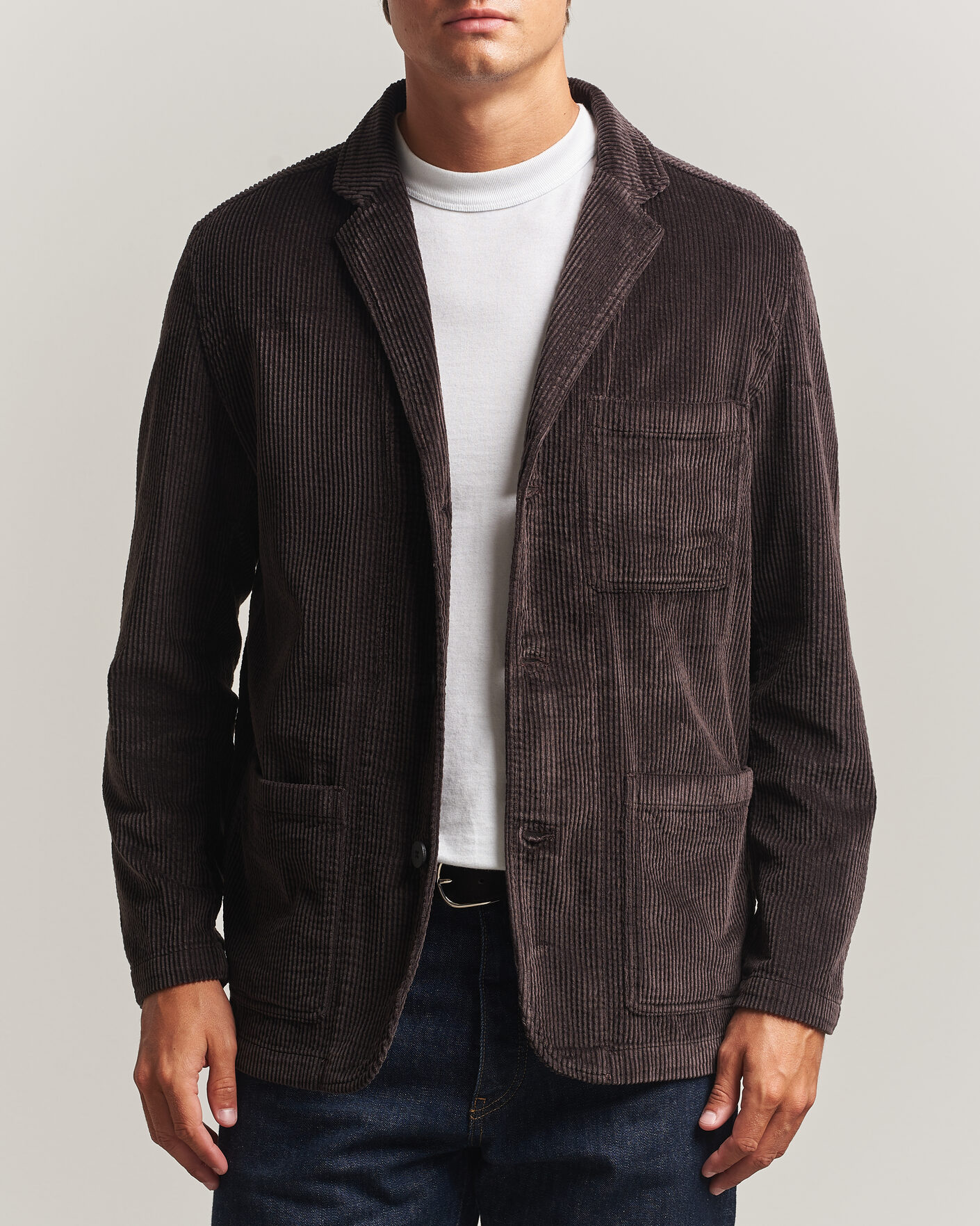 Mies | Pikkutakit | KnowledgeCotton Apparel | Cotton Corduroy Blazer Chocolate
