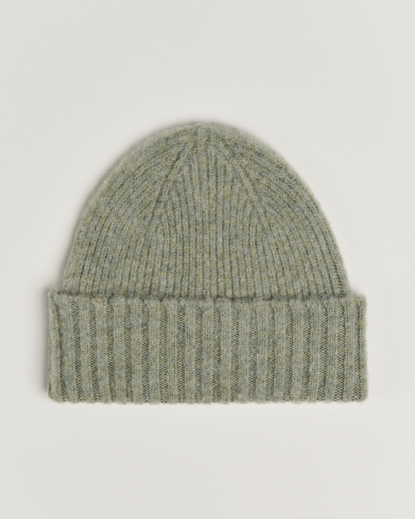 Mies | Pipot | Robert Mackie | Rona Ribbed Shaggy Lambswool Beanie Light Green