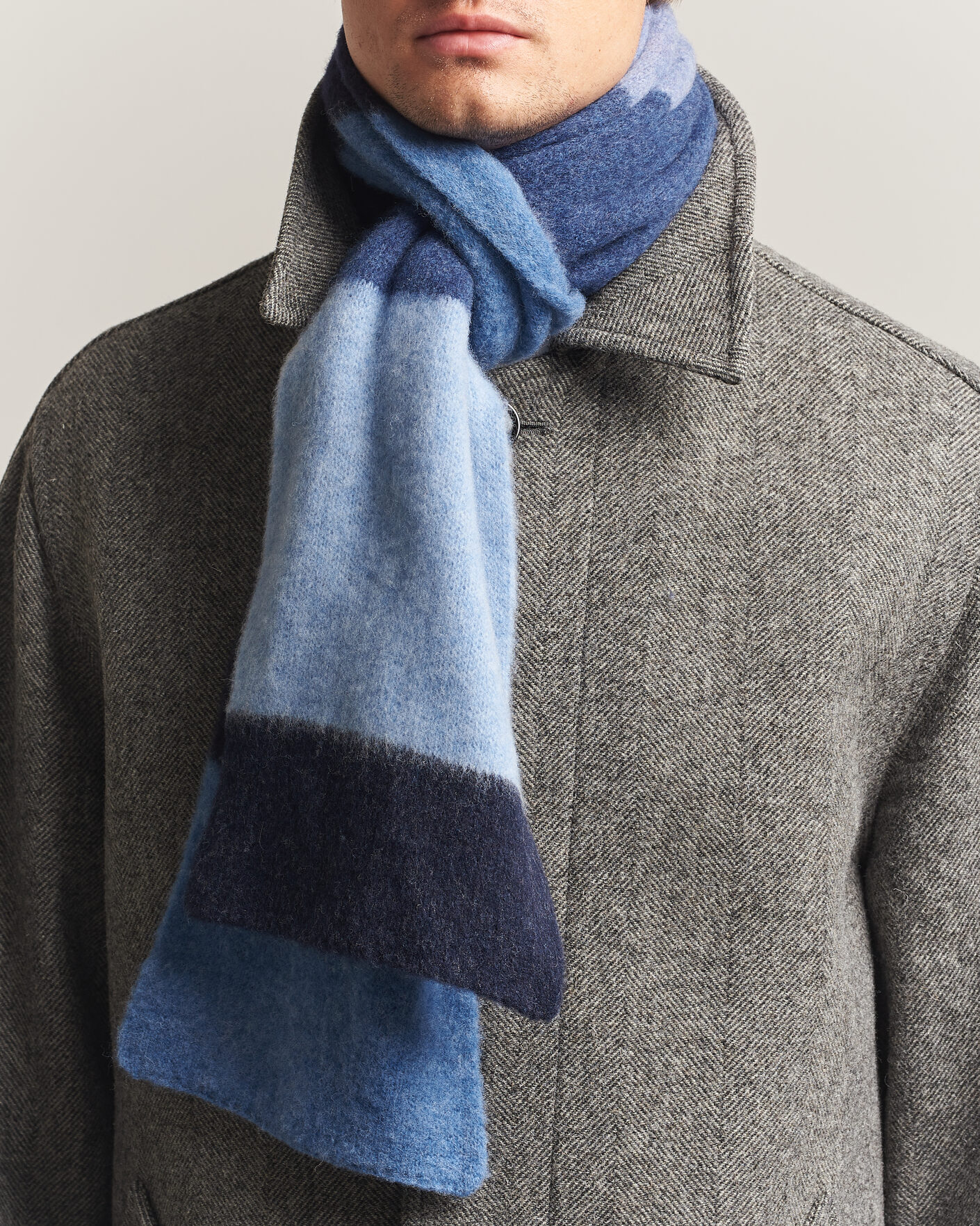 Mies | Kaulaliinat | Robert Mackie | Rona Ribbed Shaggy Lambswool Scarf Blue