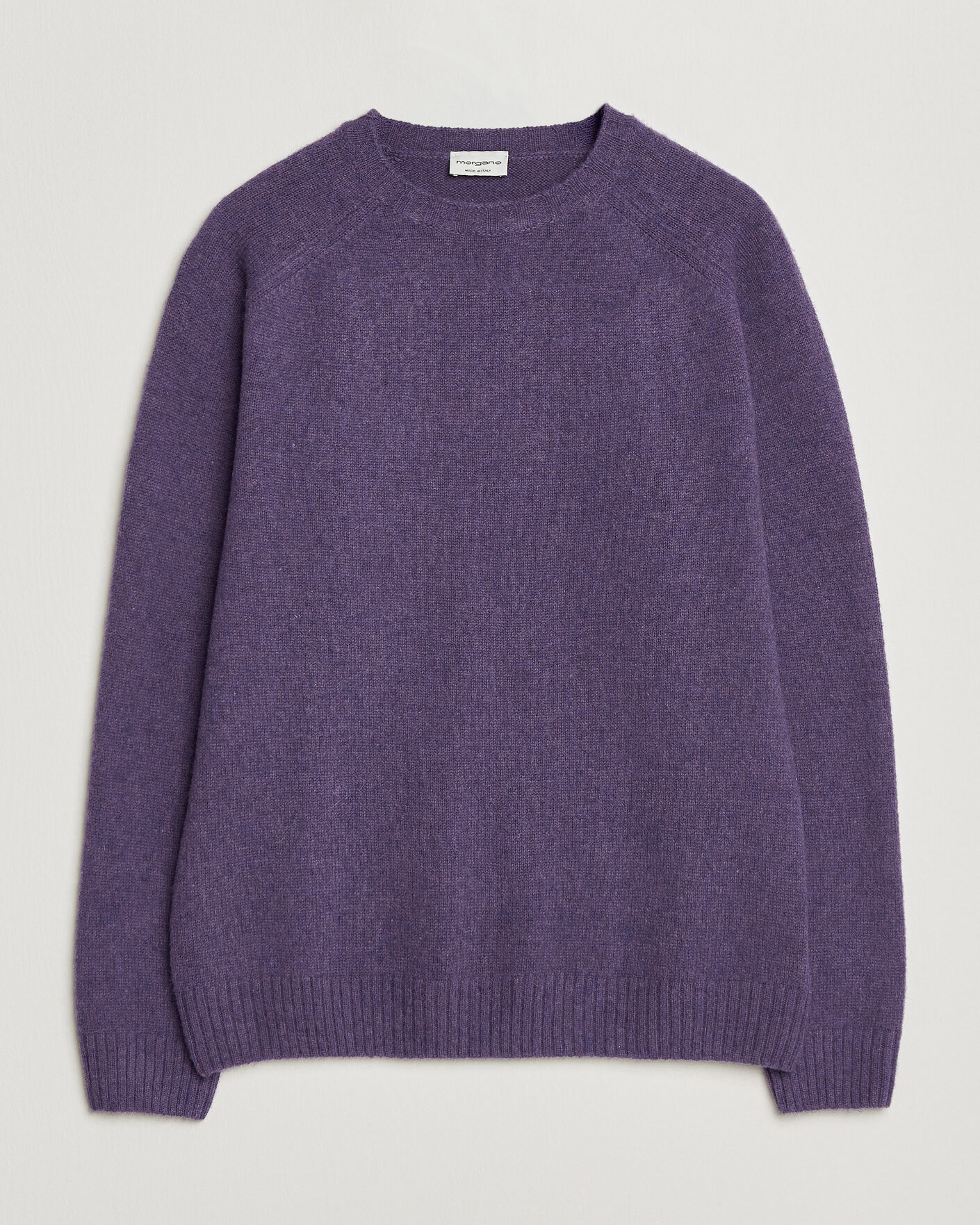 Mies | Puserot | Morgano | Brushed Wool Crewneck Purple