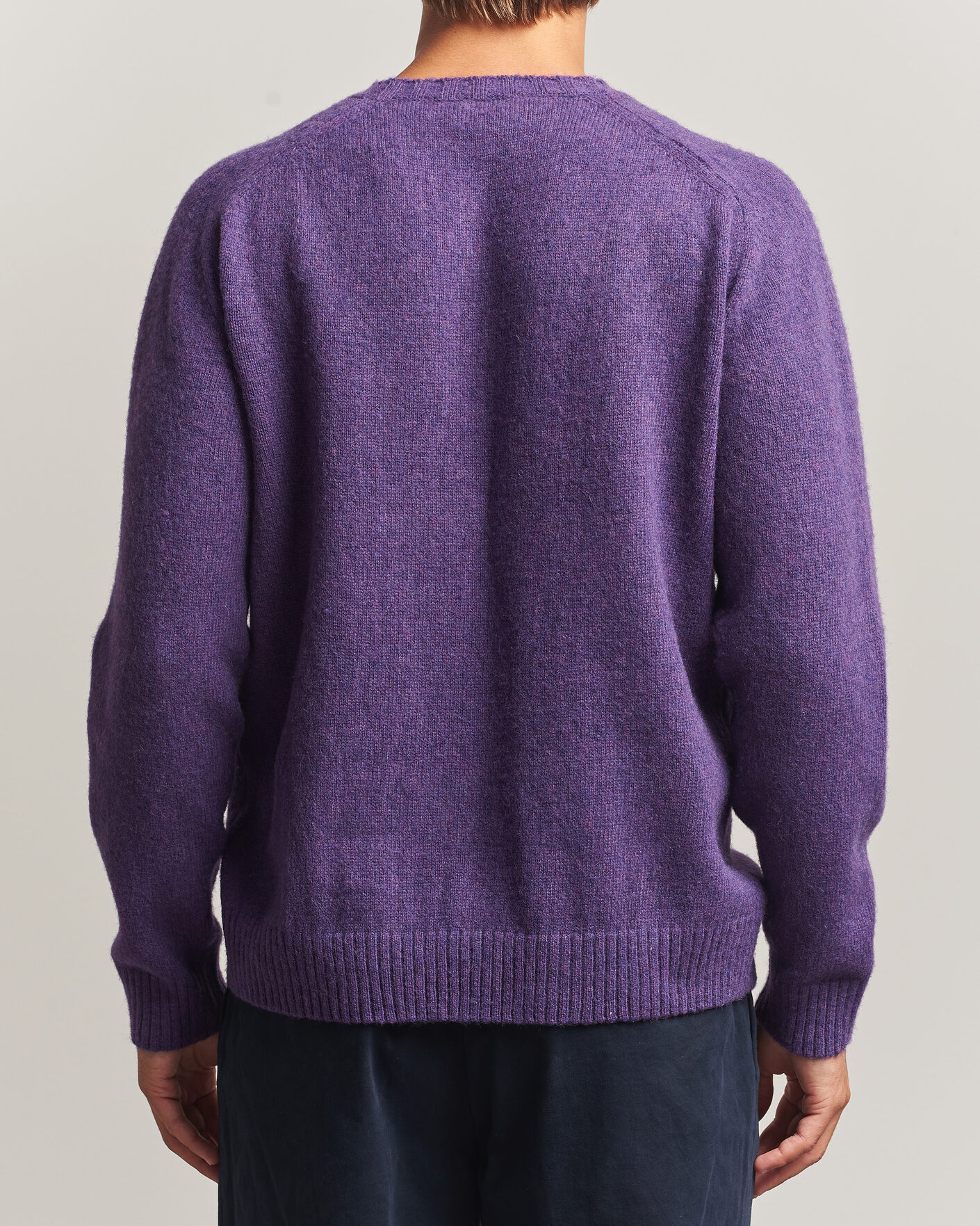 Mies | Puserot | Morgano | Brushed Wool Crewneck Purple