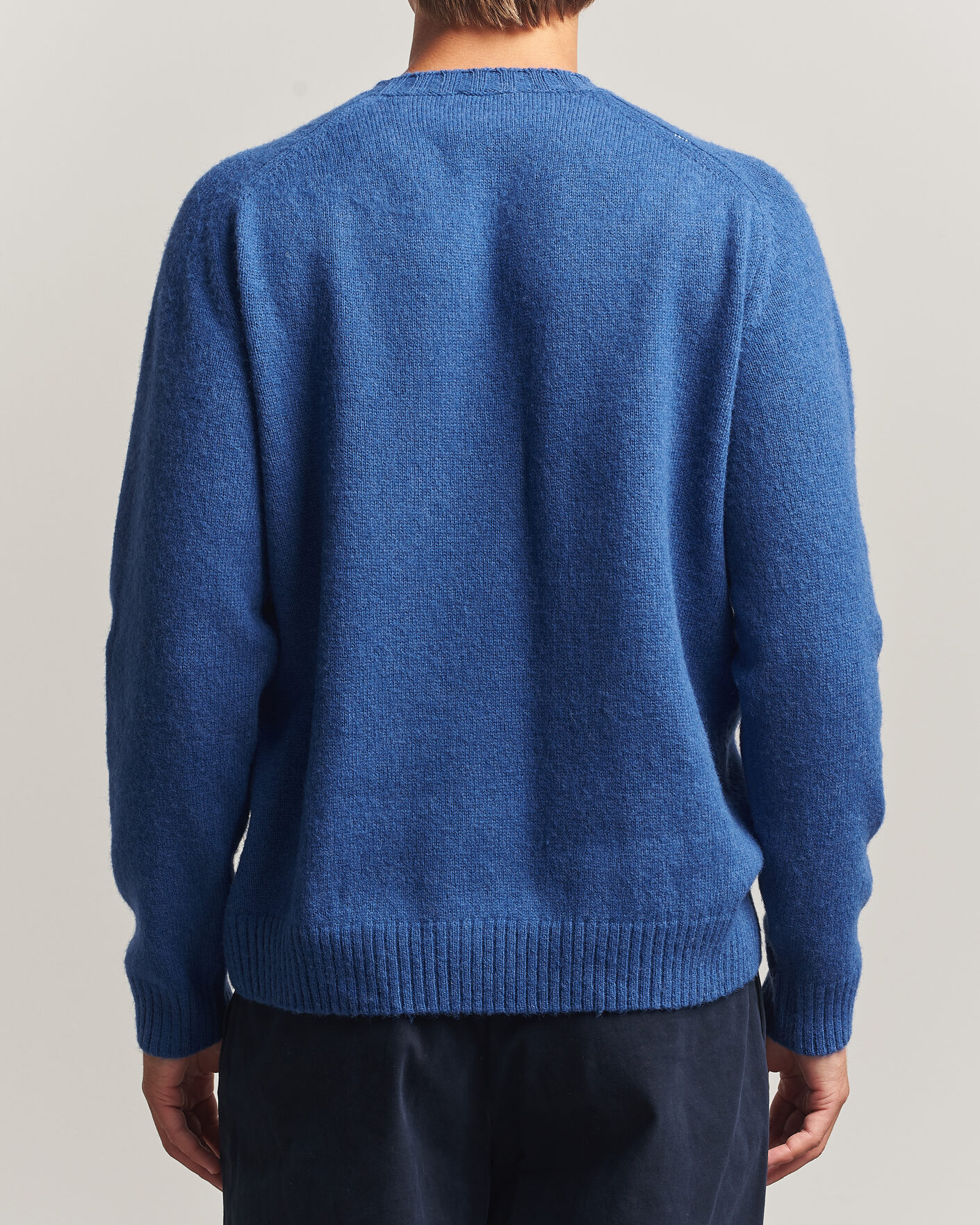 Mies | Puserot | Morgano | Brushed Wool Crewneck High Blue
