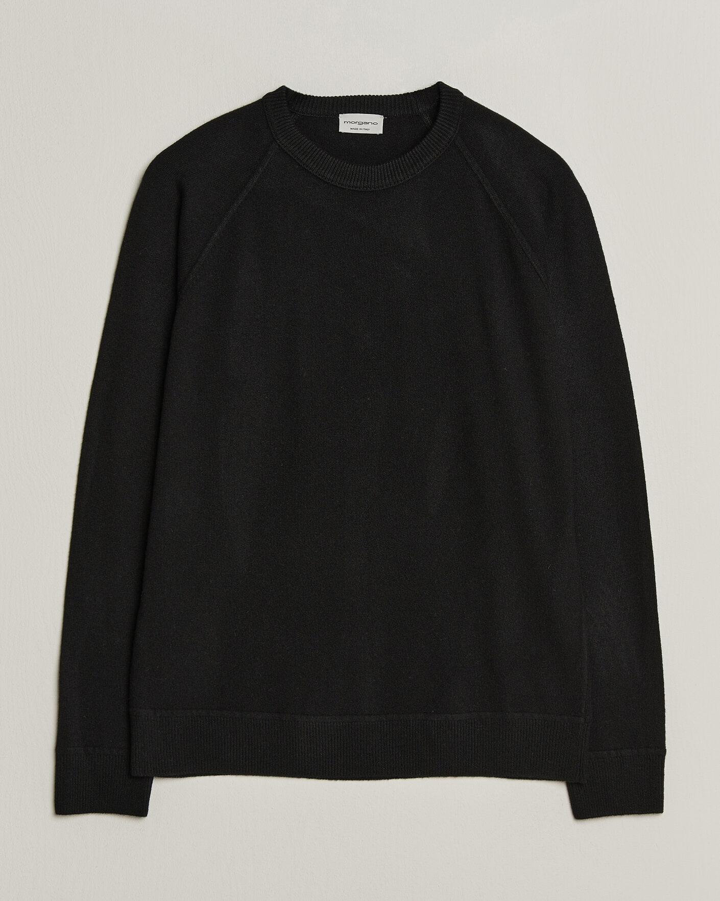 Mies | Puserot | Morgano | Wool/Cashmere Raglan Crew Black