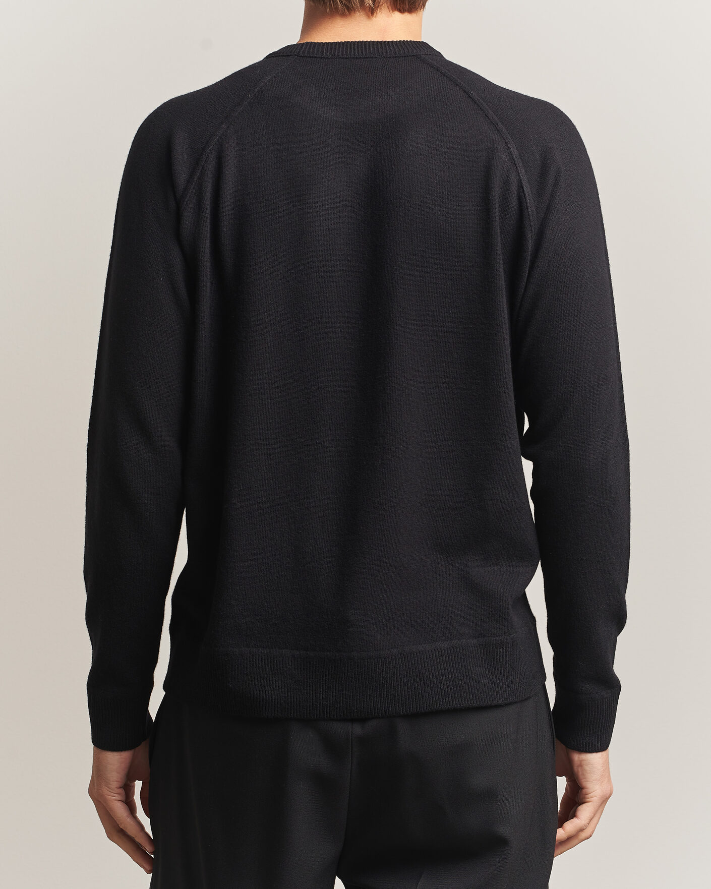 Mies | Puserot | Morgano | Wool/Cashmere Raglan Crew Black
