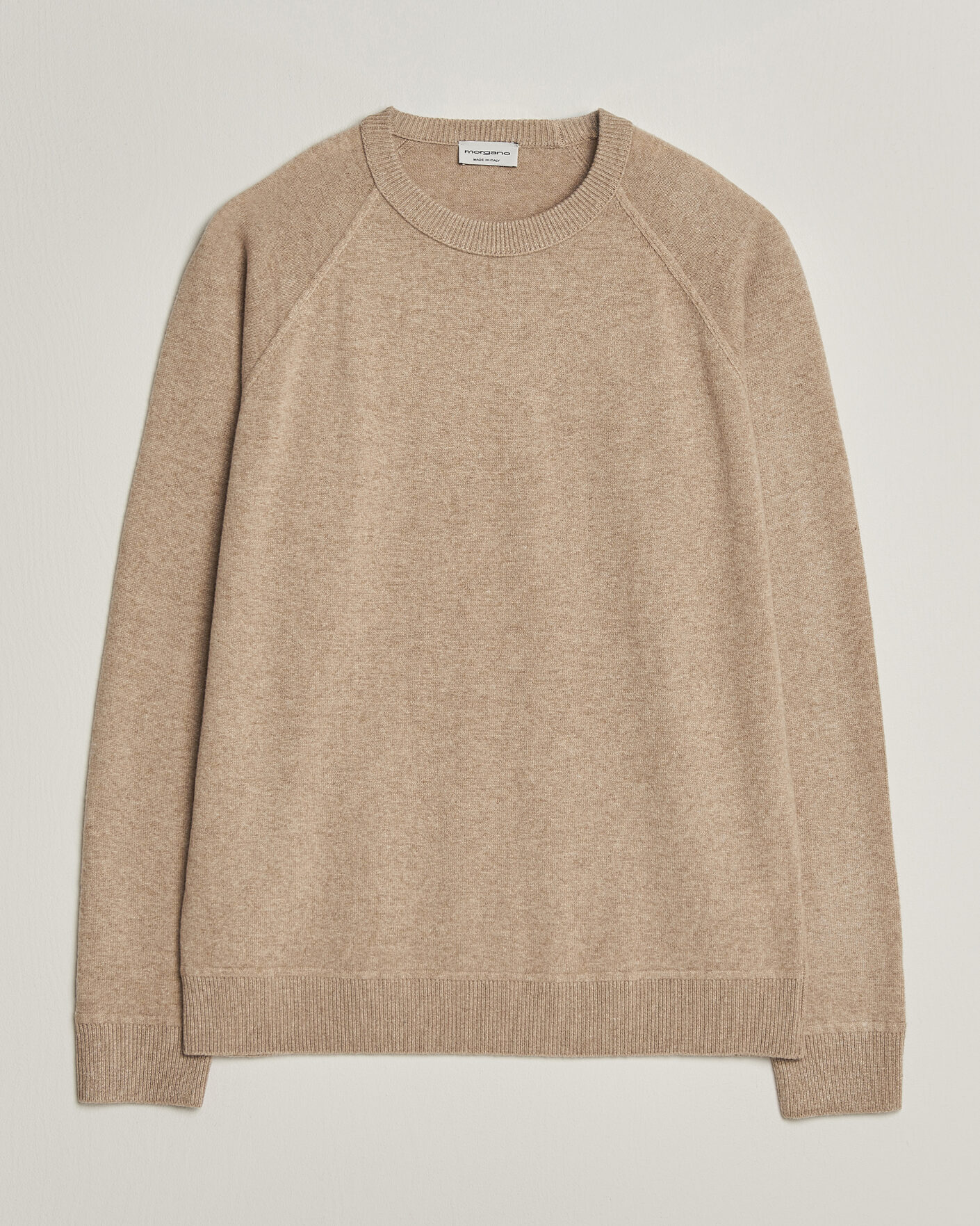 Mies | Puserot | Morgano | Wool/Cashmere Raglan Crew Beige