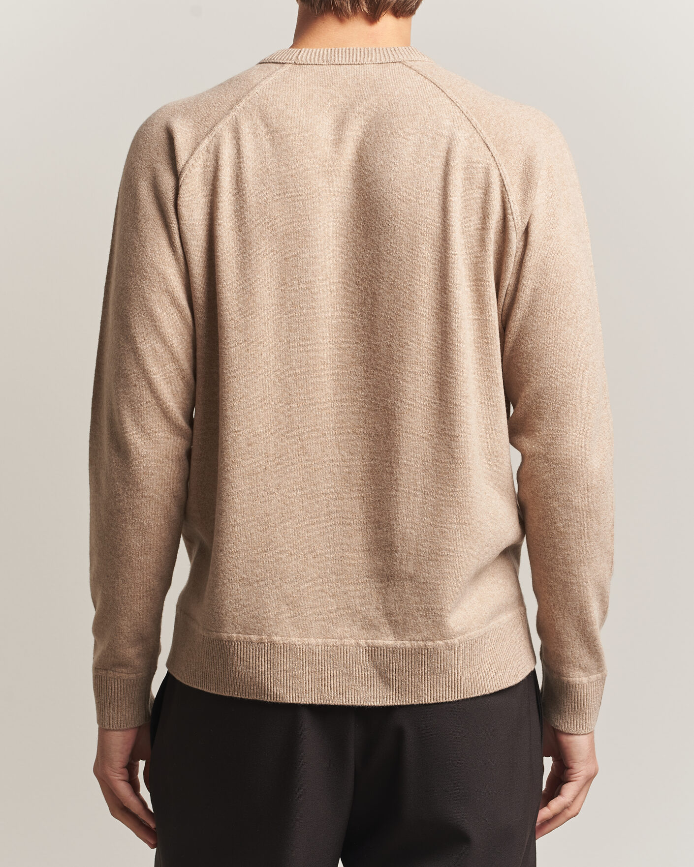 Mies | Puserot | Morgano | Wool/Cashmere Raglan Crew Beige