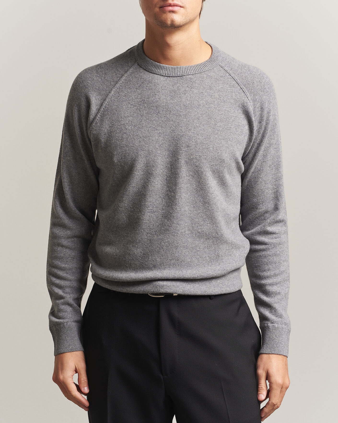Mies | Puserot | Morgano | Wool/Cashmere Raglan Crew Grey