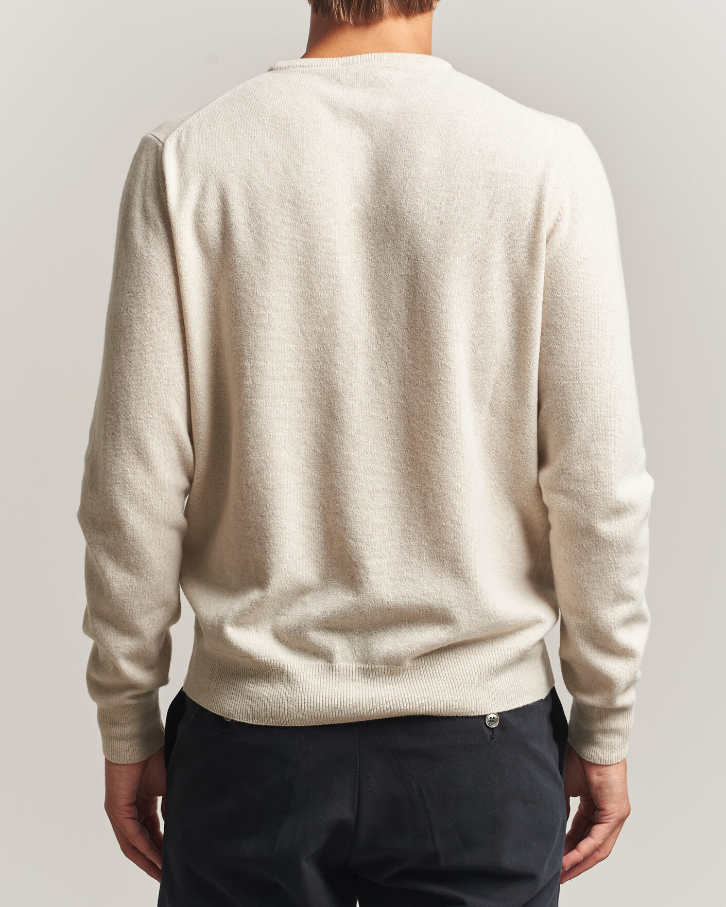 Mies | Puserot | Morgano | Wool/Cashmere Crewneck Beige