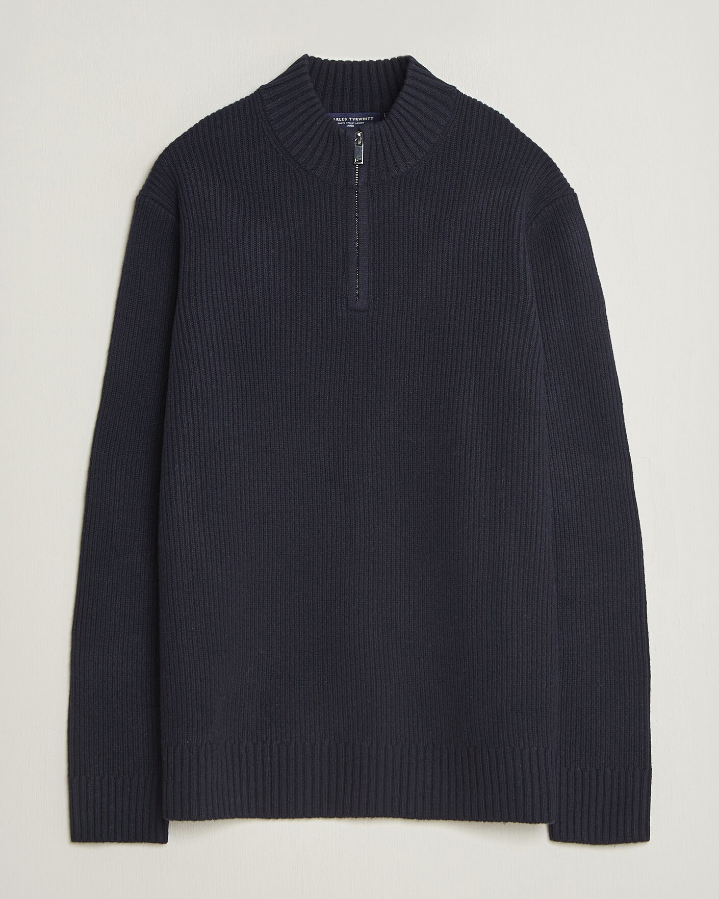 Mies | Puserot | Charles Tyrwhitt | Chunky Merino Zip Neck Navy