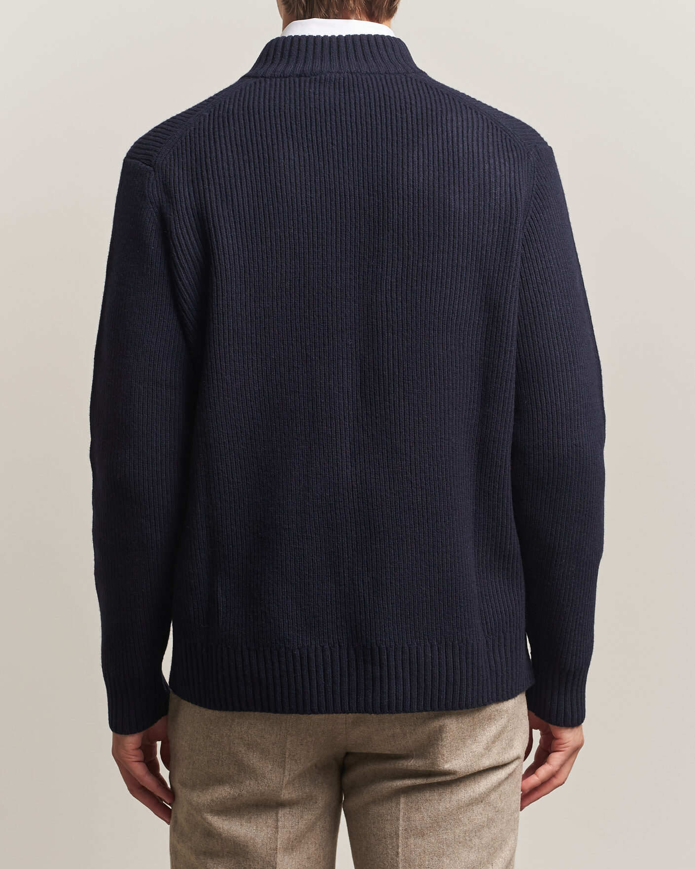 Mies | Puserot | Charles Tyrwhitt | Chunky Merino Zip Neck Navy