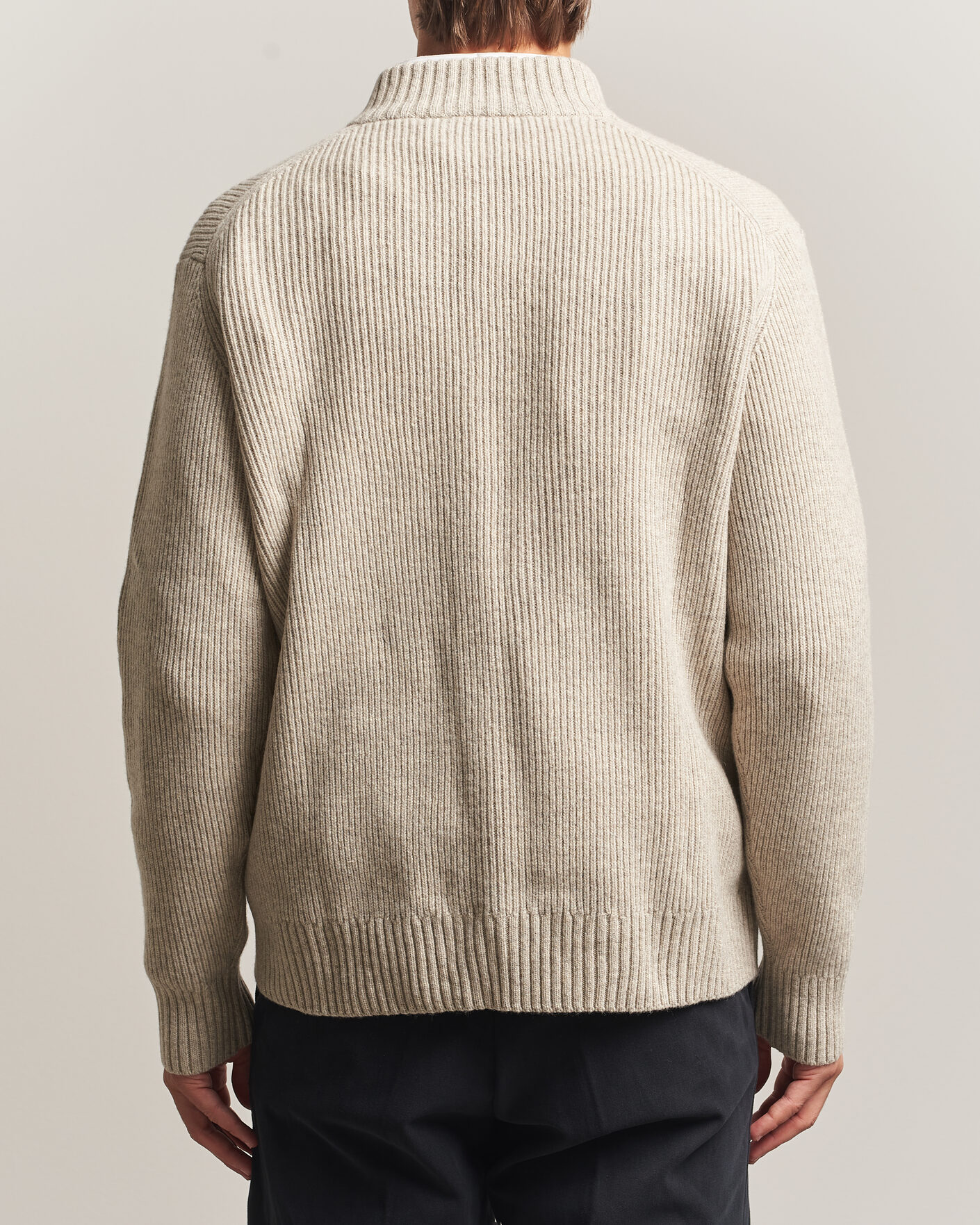 Mies | Puserot | Charles Tyrwhitt | Chunky Merino Zip Neck Oat