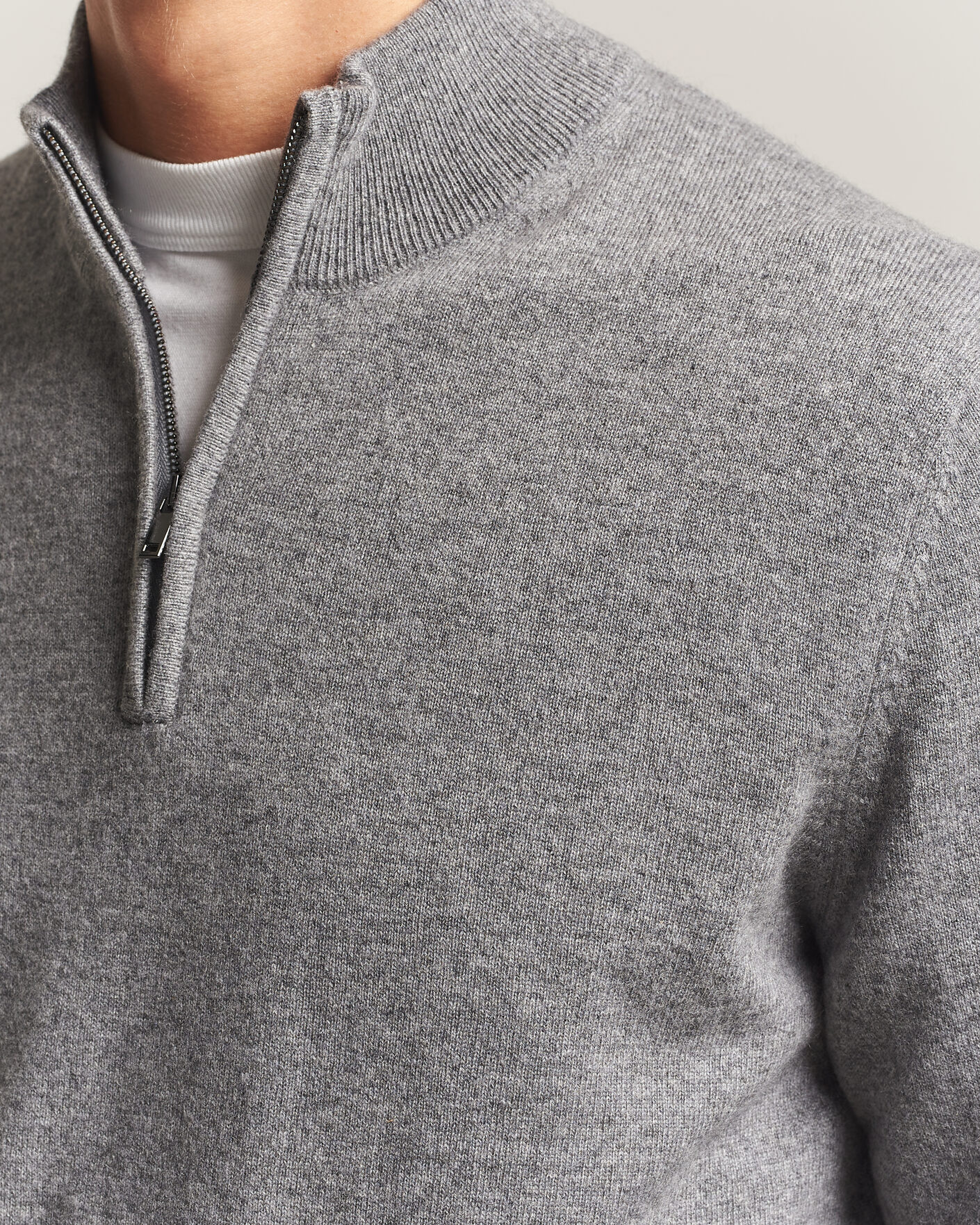 Mies | Puserot | Charles Tyrwhitt | Pure Cashmere Zip Neck Jumper Grey