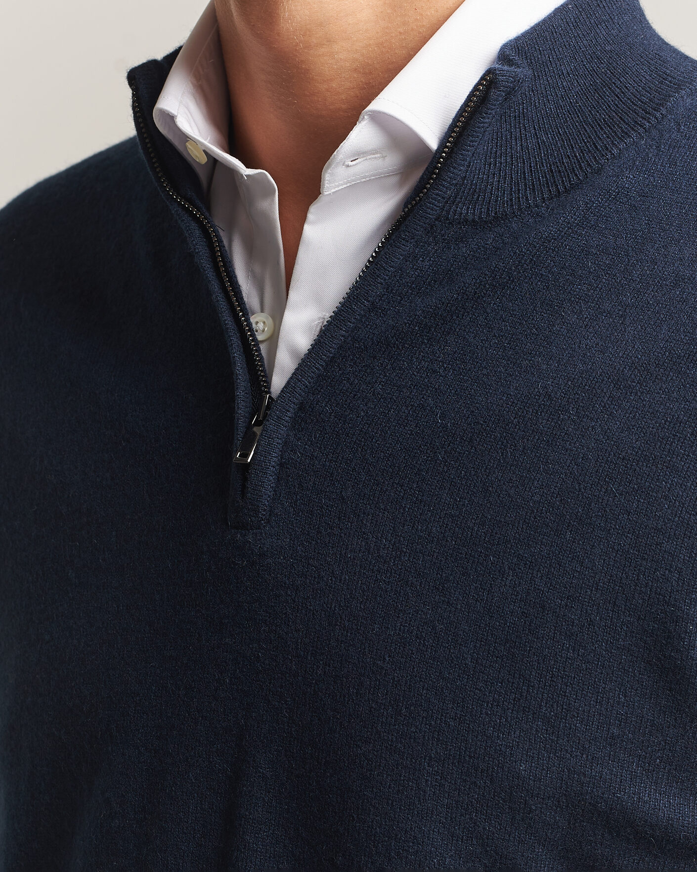 Mies | Puserot | Charles Tyrwhitt | Pure Cashmere Zip Neck Jumper Navy