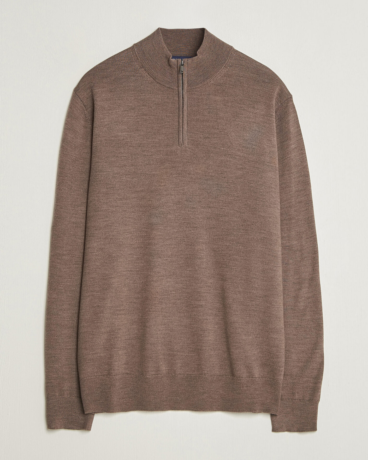 Mies | Puserot | Charles Tyrwhitt | Pure Merino Zip Neck Jumper Mocha