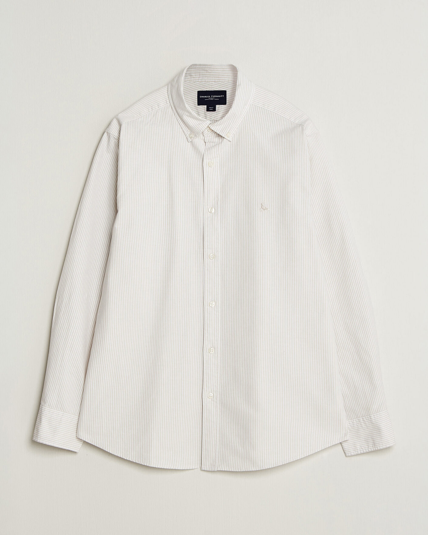 Mies | Kauluspaidat | Charles Tyrwhitt | Button Down Stretch Oxford Shirt Stone