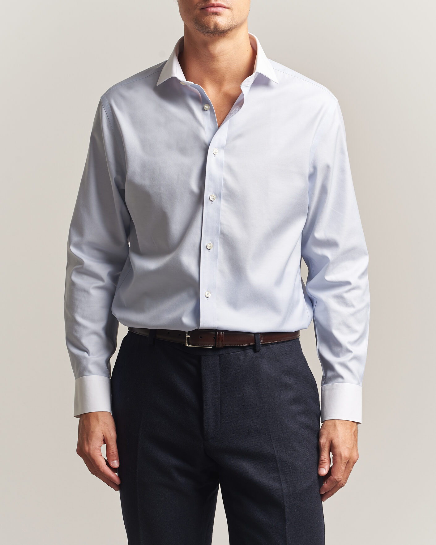 Mies | Kauluspaidat | Charles Tyrwhitt | Slim Fit Non Iron Plain Winchester Shirt Light Blue