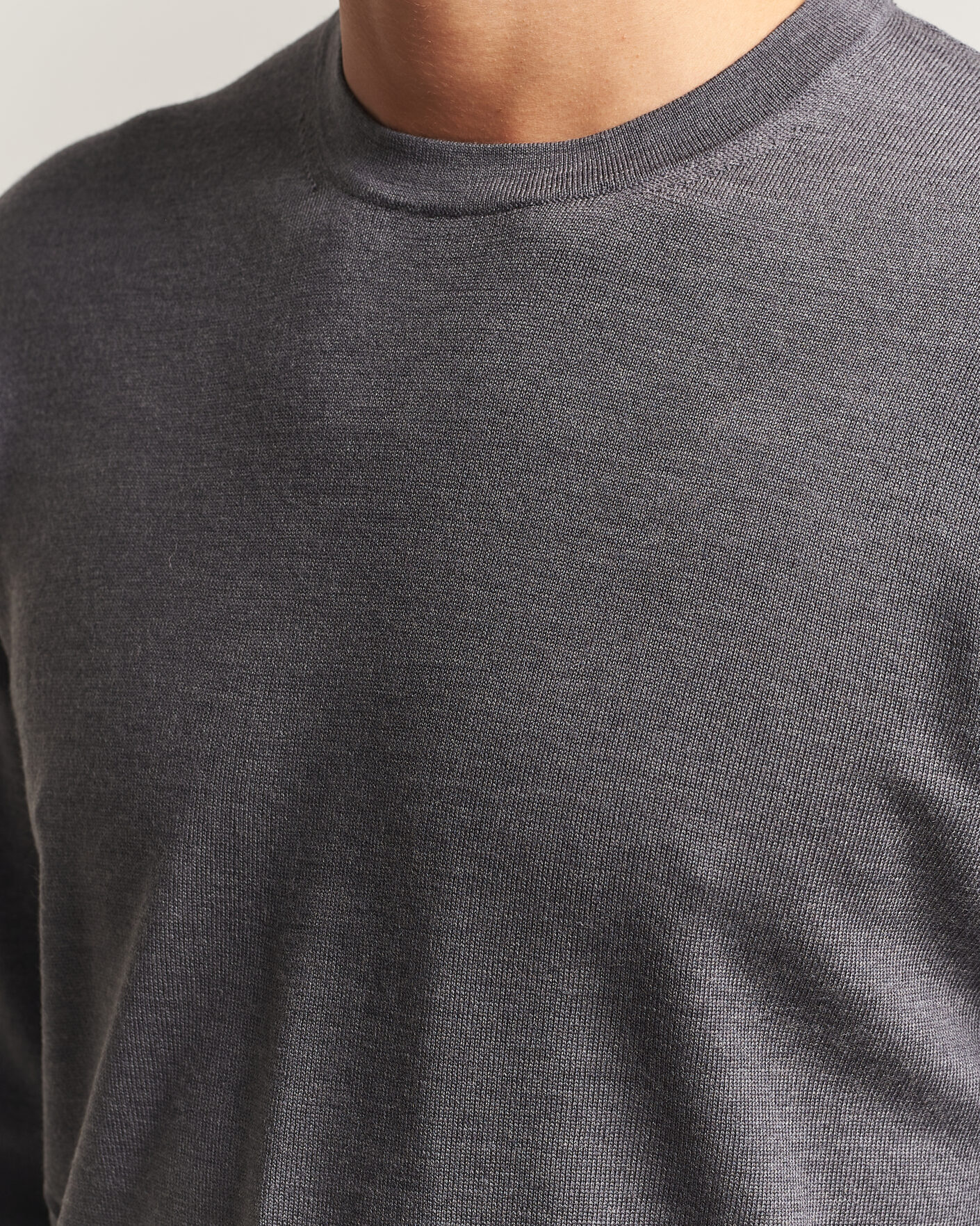 Mies | Puserot | Charles Tyrwhitt | Pure Merino Crew Neck Jumper Grey