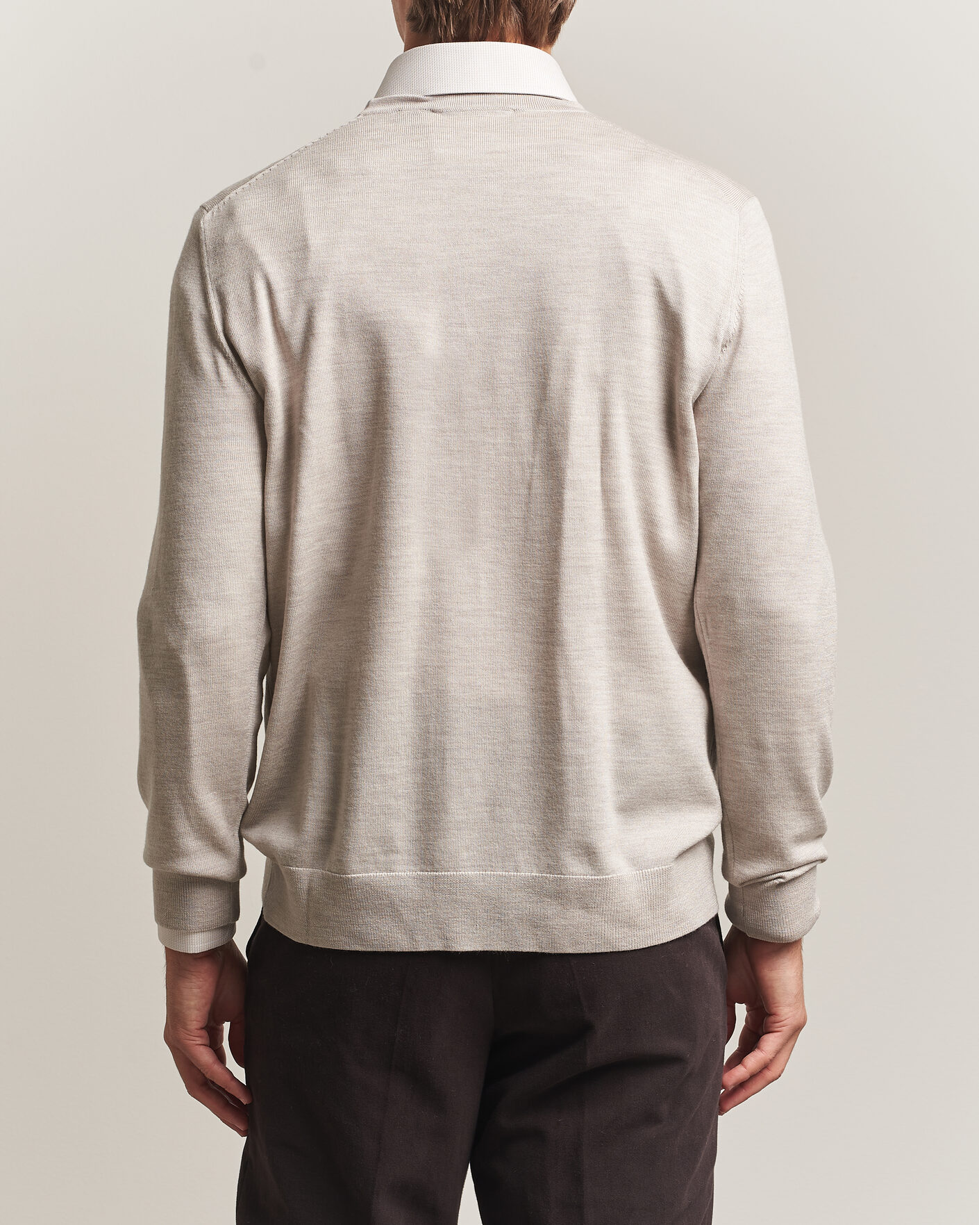 Mies | Puserot | Charles Tyrwhitt | Pure Merino Crew Neck Jumper Limestone