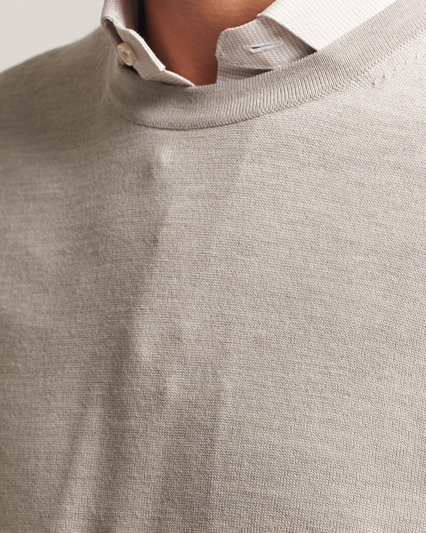 Mies | Puserot | Charles Tyrwhitt | Pure Merino Crew Neck Jumper Limestone