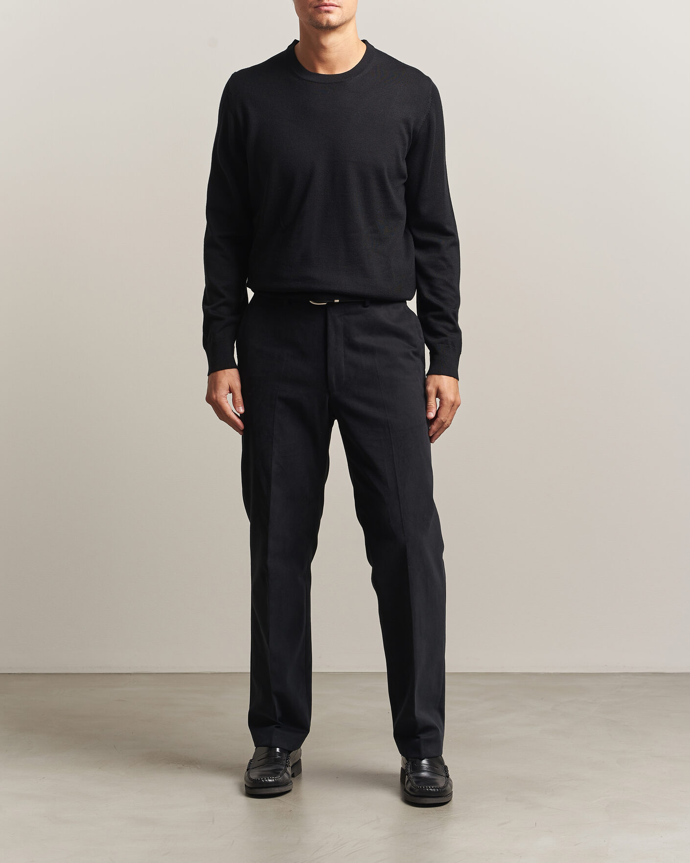 Mies | Puserot | Charles Tyrwhitt | Pure Merino Crew Neck Jumper Black