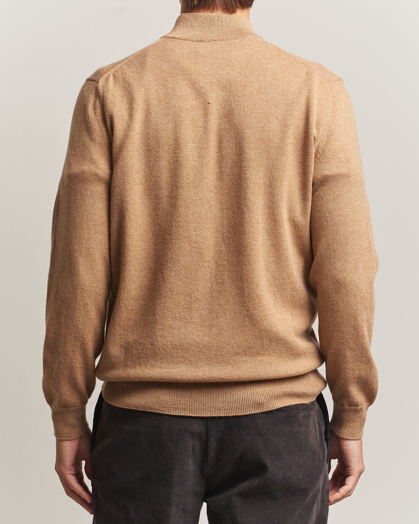 Mies | Puserot | Charles Tyrwhitt | Pure Cashmere Zip Neck Jumper Tan