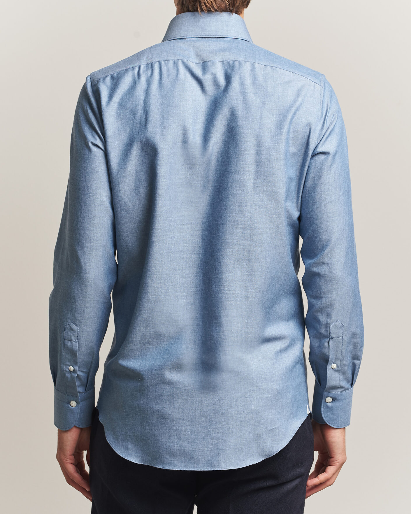 Mies | Kauluspaidat | Finamore Napoli | Milano Slim Cashmere BD Shirt Light Blue