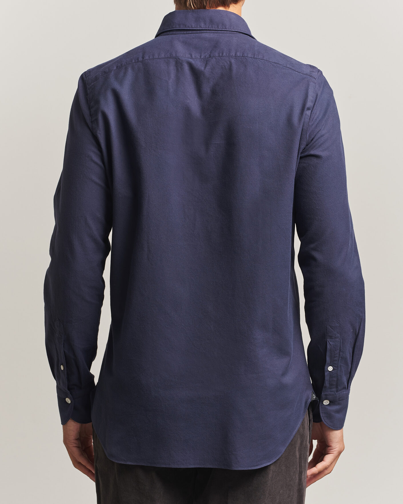 Mies | Kauluspaidat | Finamore Napoli | Gaeta Flannel Sport Shirt Navy