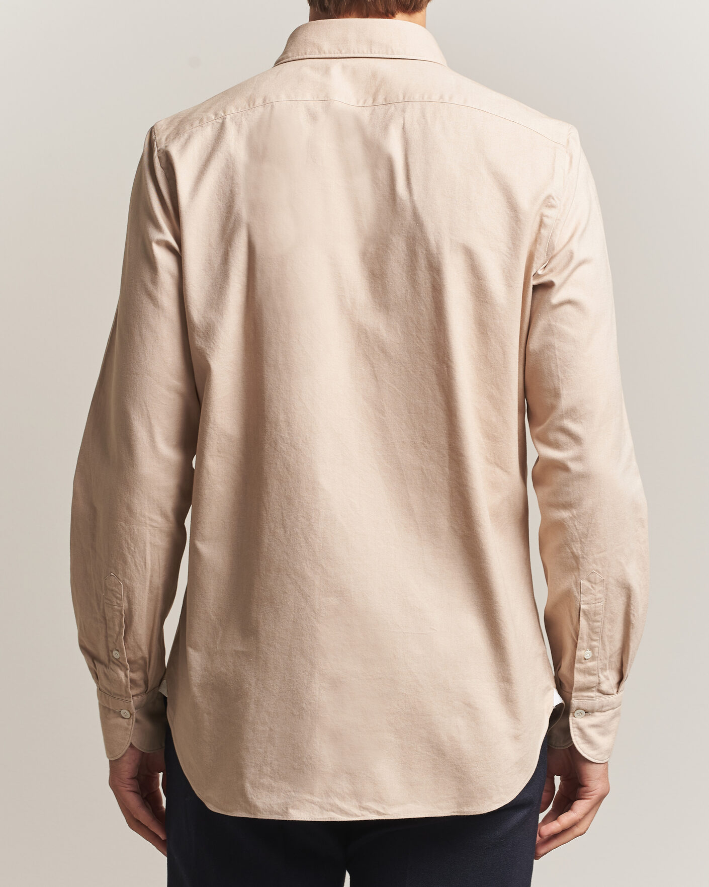 Mies | Kauluspaidat | Finamore Napoli | Gaeta Flannel Sport Shirt Beige