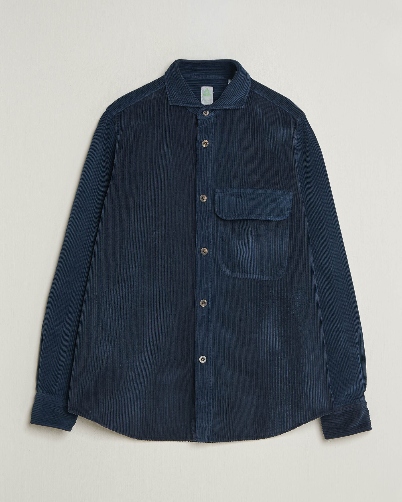 Mies | Kauluspaidat | Finamore Napoli | Garment Dyed Corduroy Overshirt Navy