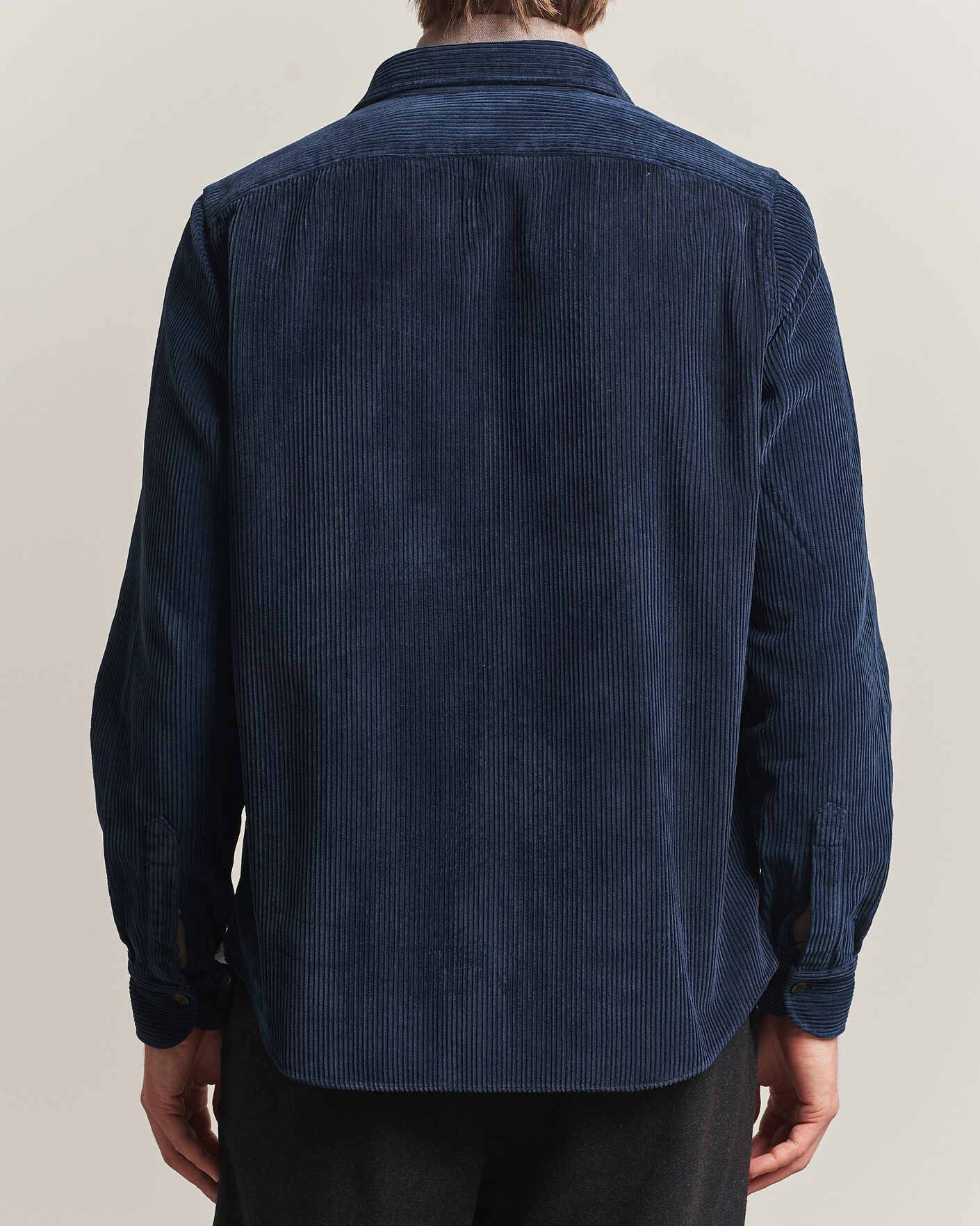 Mies | Kauluspaidat | Finamore Napoli | Garment Dyed Corduroy Overshirt Navy