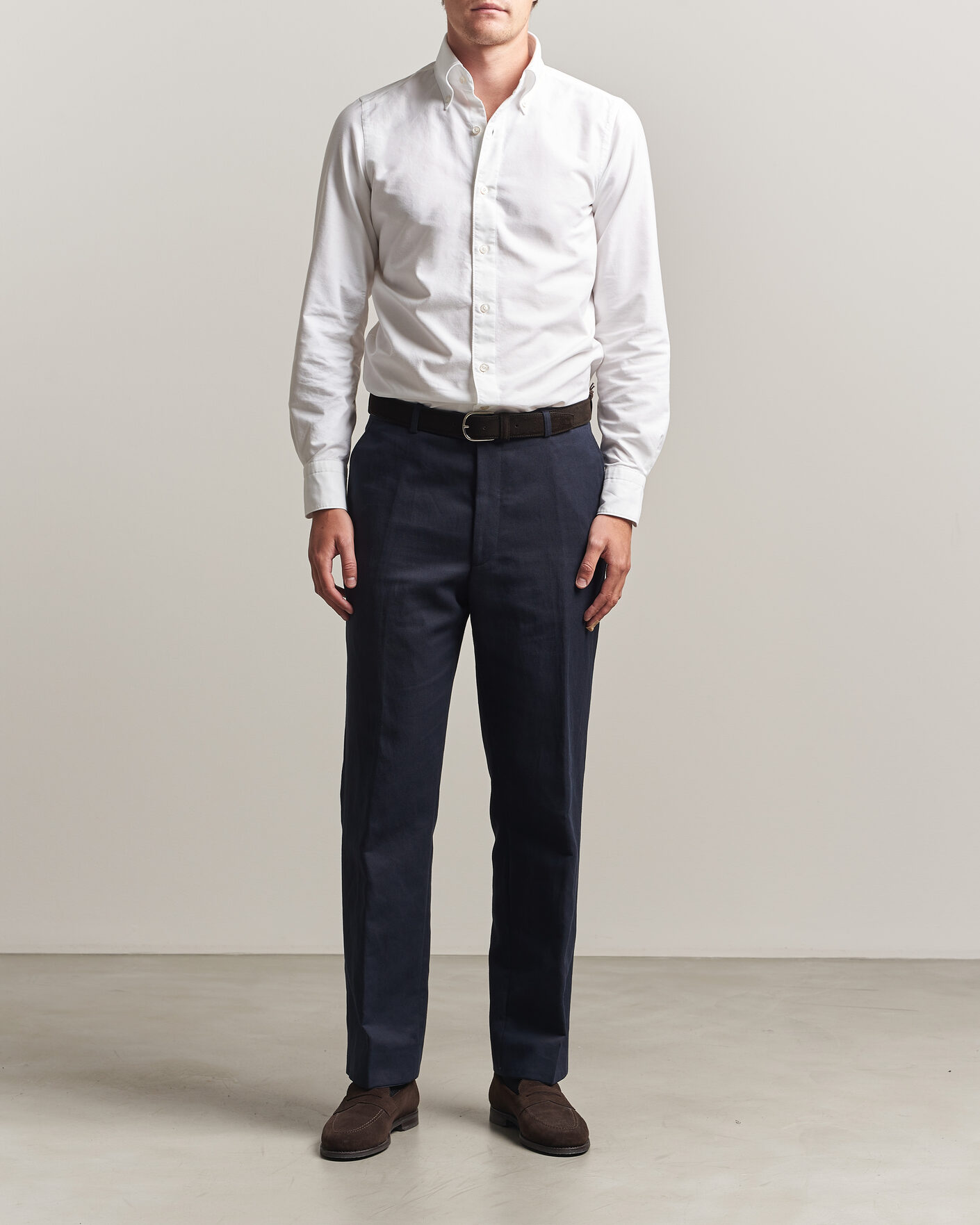 Mies | Kauluspaidat | Finamore Napoli | Gaeta Oxford Button Down Shirt White