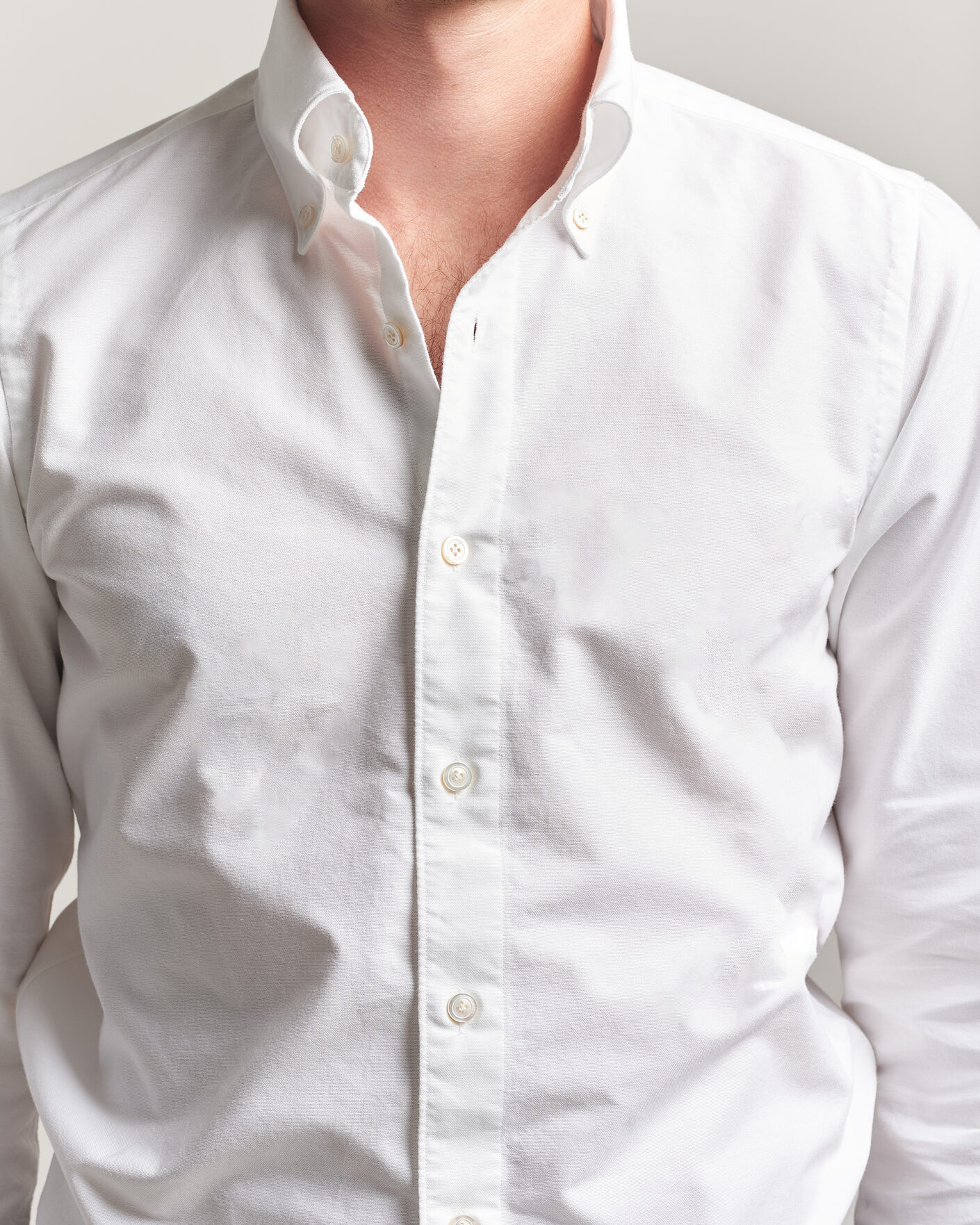 Mies | Kauluspaidat | Finamore Napoli | Gaeta Oxford Button Down Shirt White