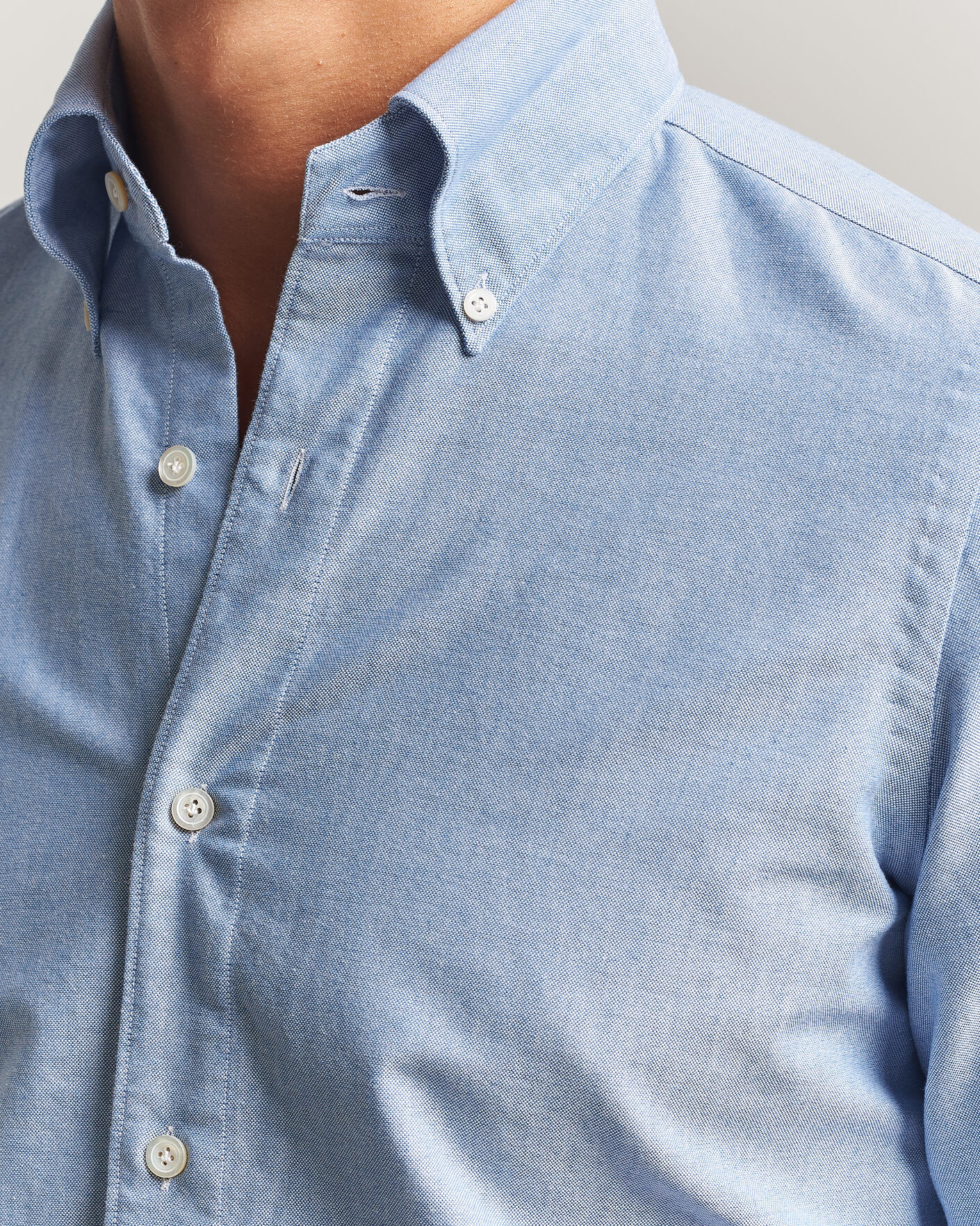 Mies | Kauluspaidat | Finamore Napoli | Gaeta Oxford Button Down Shirt Light Blue