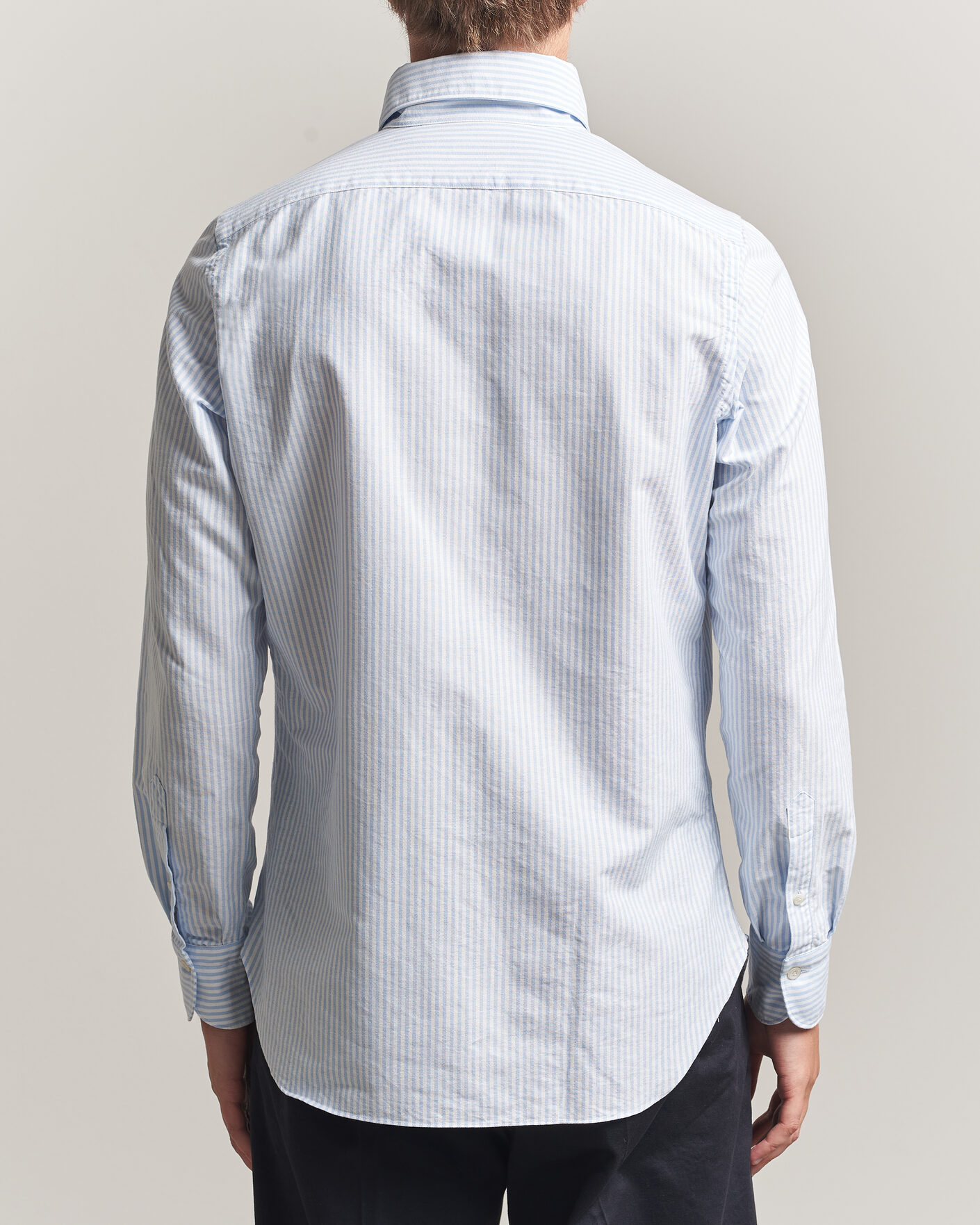 Mies | Kauluspaidat | Finamore Napoli | Gaeta Oxford Button Down Shirt Light Blue Stripe