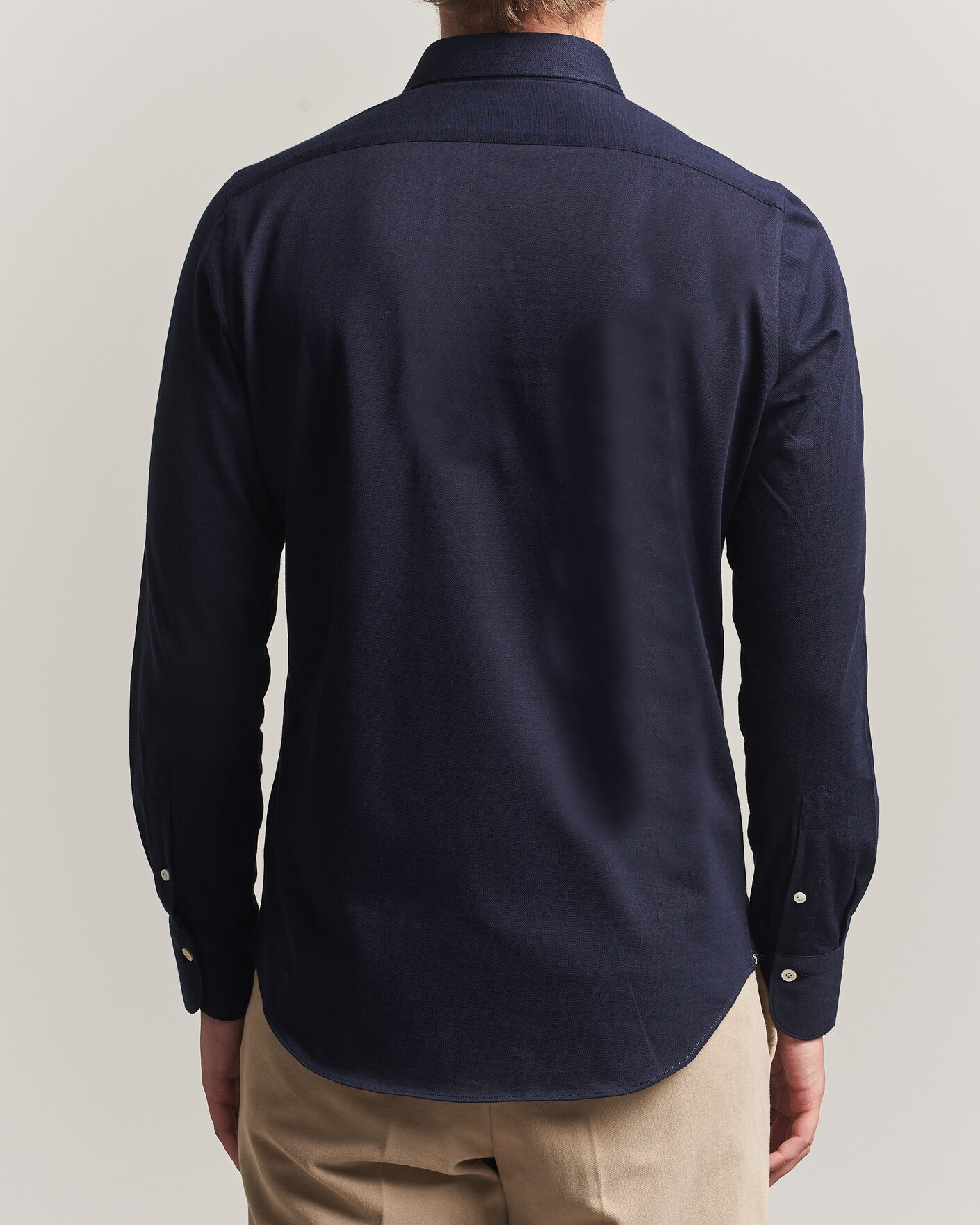Mies | Kauluspaidat | Finamore Napoli | Cotton/Cashmere Jersey Shirt Navy