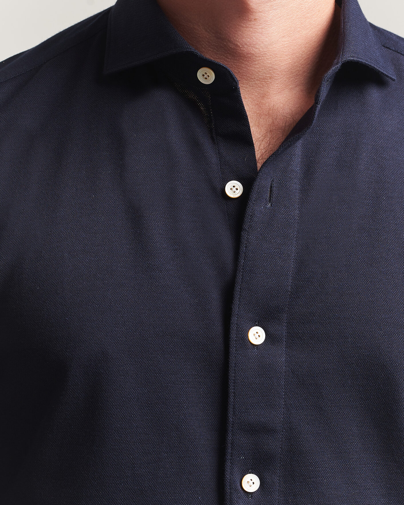 Mies | Kauluspaidat | Finamore Napoli | Cotton/Cashmere Jersey Shirt Navy