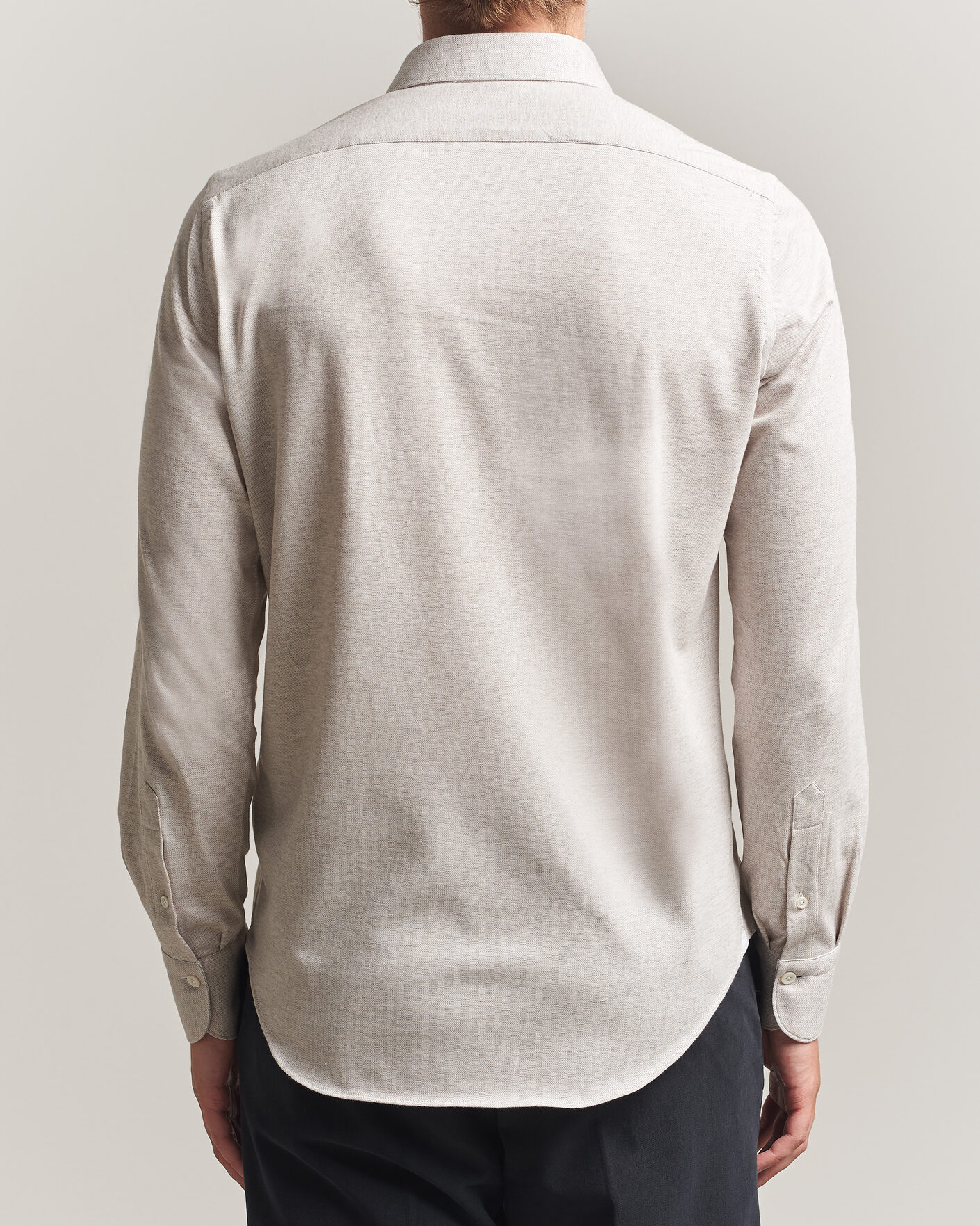 Mies | Kauluspaidat | Finamore Napoli | Cotton/Cashmere Jersey Shirt Beige