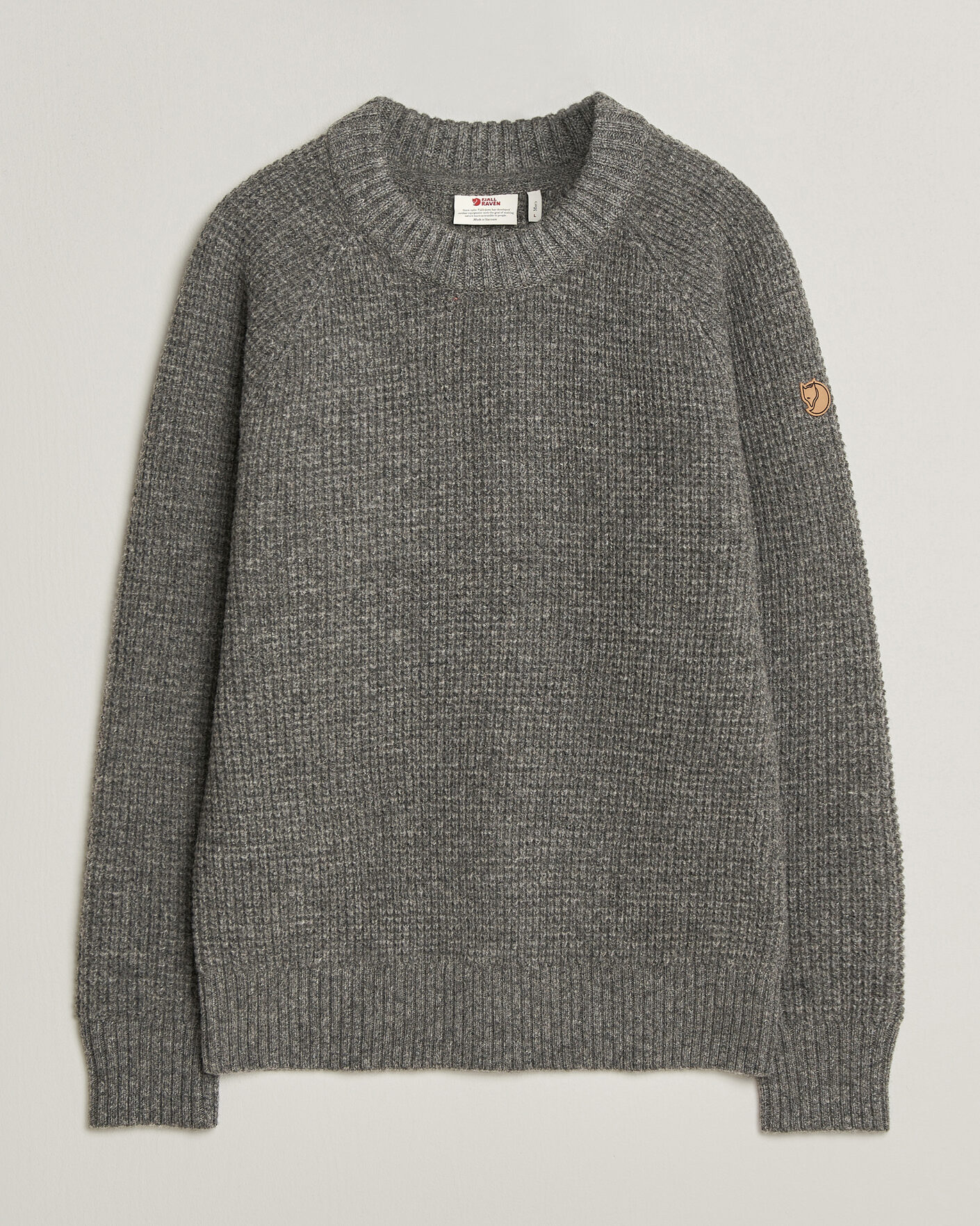 Mies | Puserot | Fjällräven | Övik Wool Waffle Knit Grey Melange
