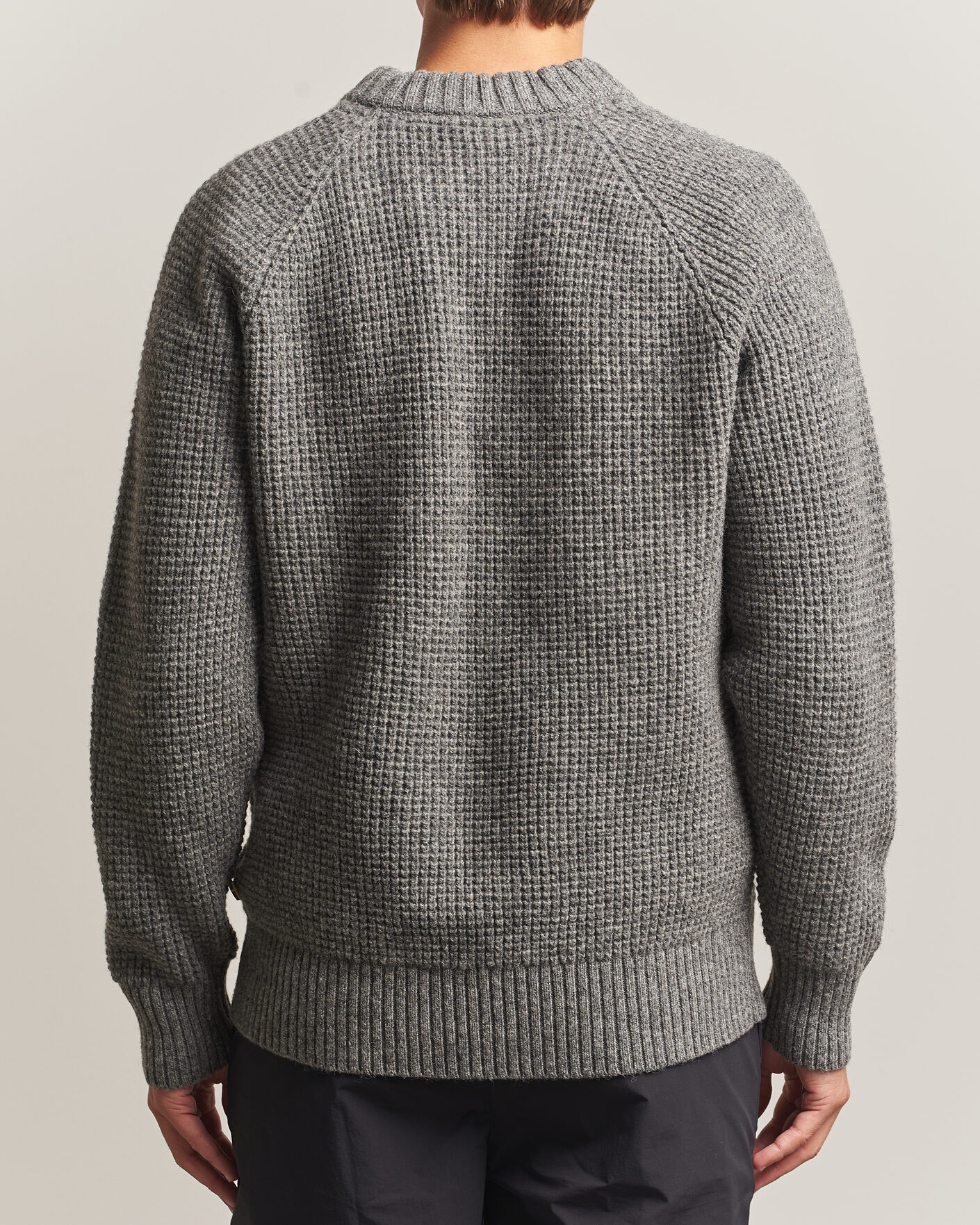 Mies | Puserot | Fjällräven | Övik Wool Waffle Knit Grey Melange