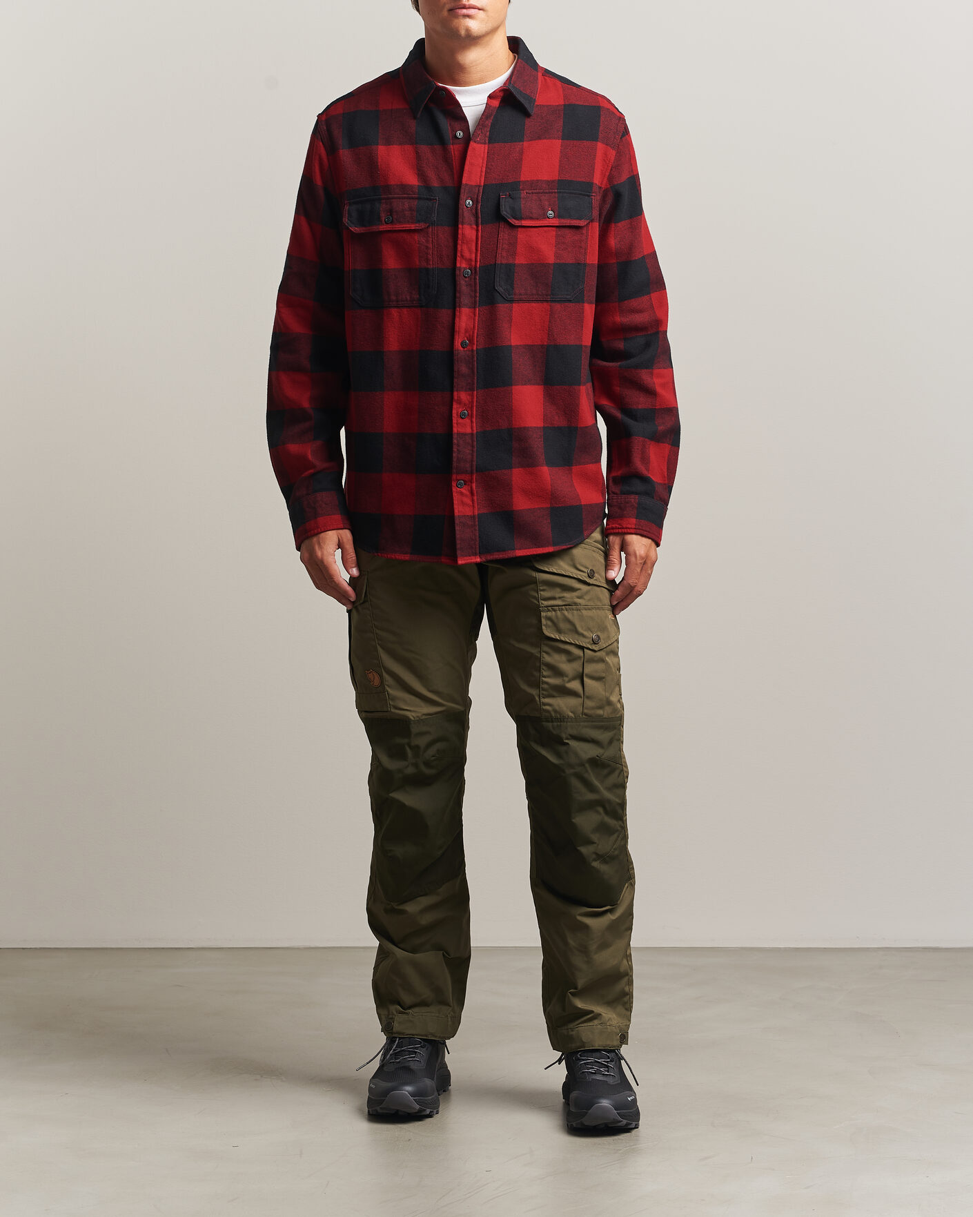 Mies | Kauluspaidat | Fjällräven | Övik Heavy Flannel Shirt Red/Black