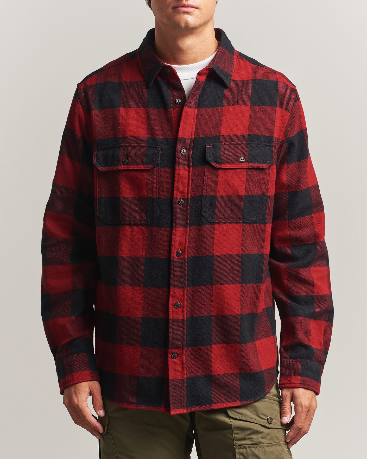 Mies | Kauluspaidat | Fjällräven | Övik Heavy Flannel Shirt Red/Black