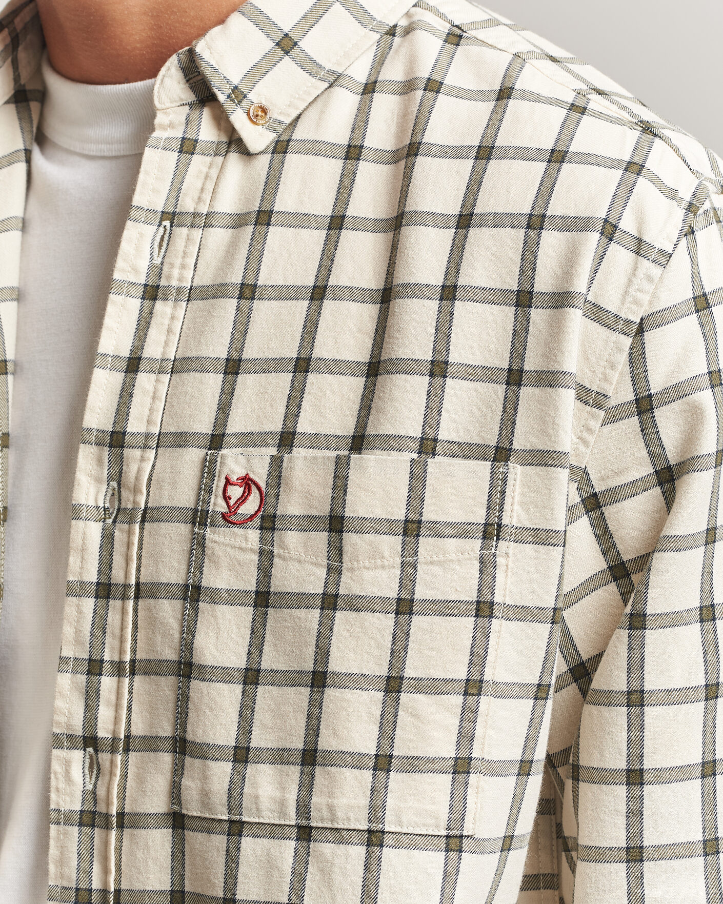 Mies | Kauluspaidat | Fjällräven | Övik Flannel Shirt Chalk White