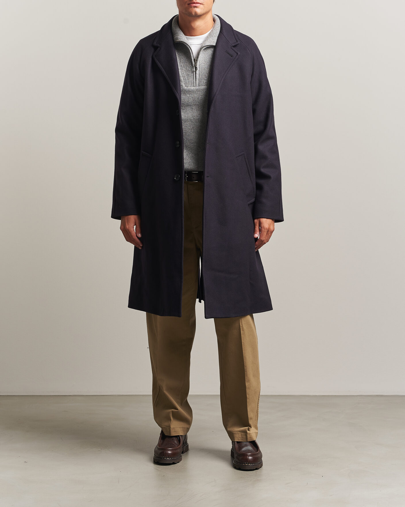 Mies | Takit | Gloverall | Chesterfield Wool/Cashmere Refined Coat Navy