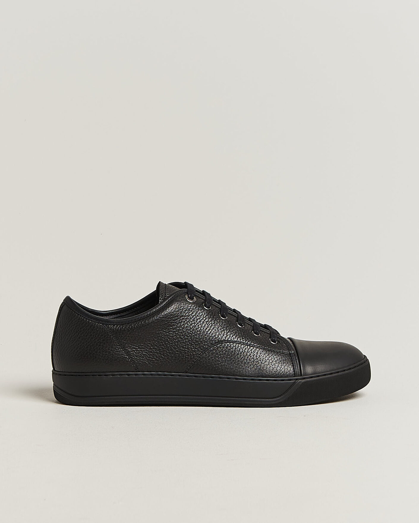 Mies | Tennarit | Lanvin | DBB1 Grain Leather Cap Toe Sneaker Black