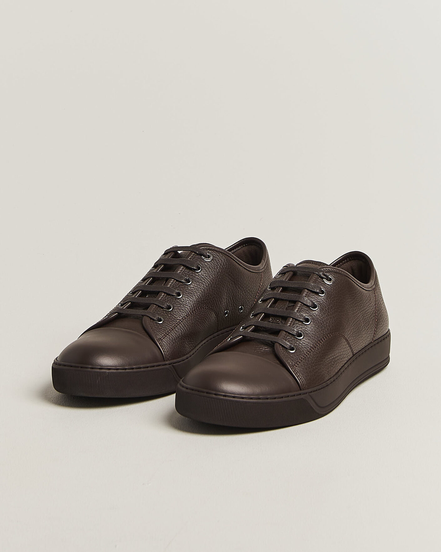 Mies | Tennarit | Lanvin | DBB1 Grain Leather Cap Toe Sneaker Brown