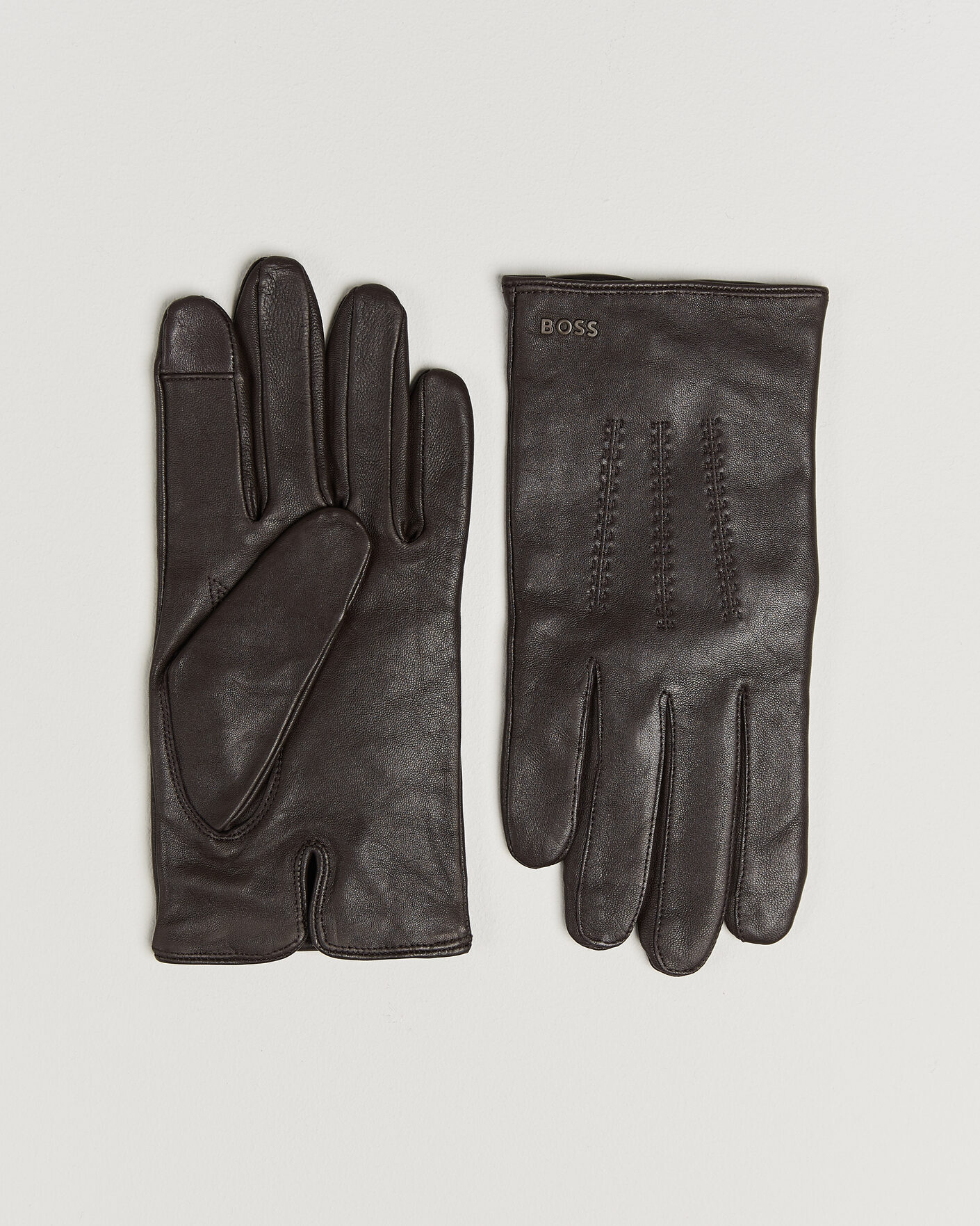 Mies | Käsineet | BOSS BLACK | Hainz Leather Glove Dark Brown