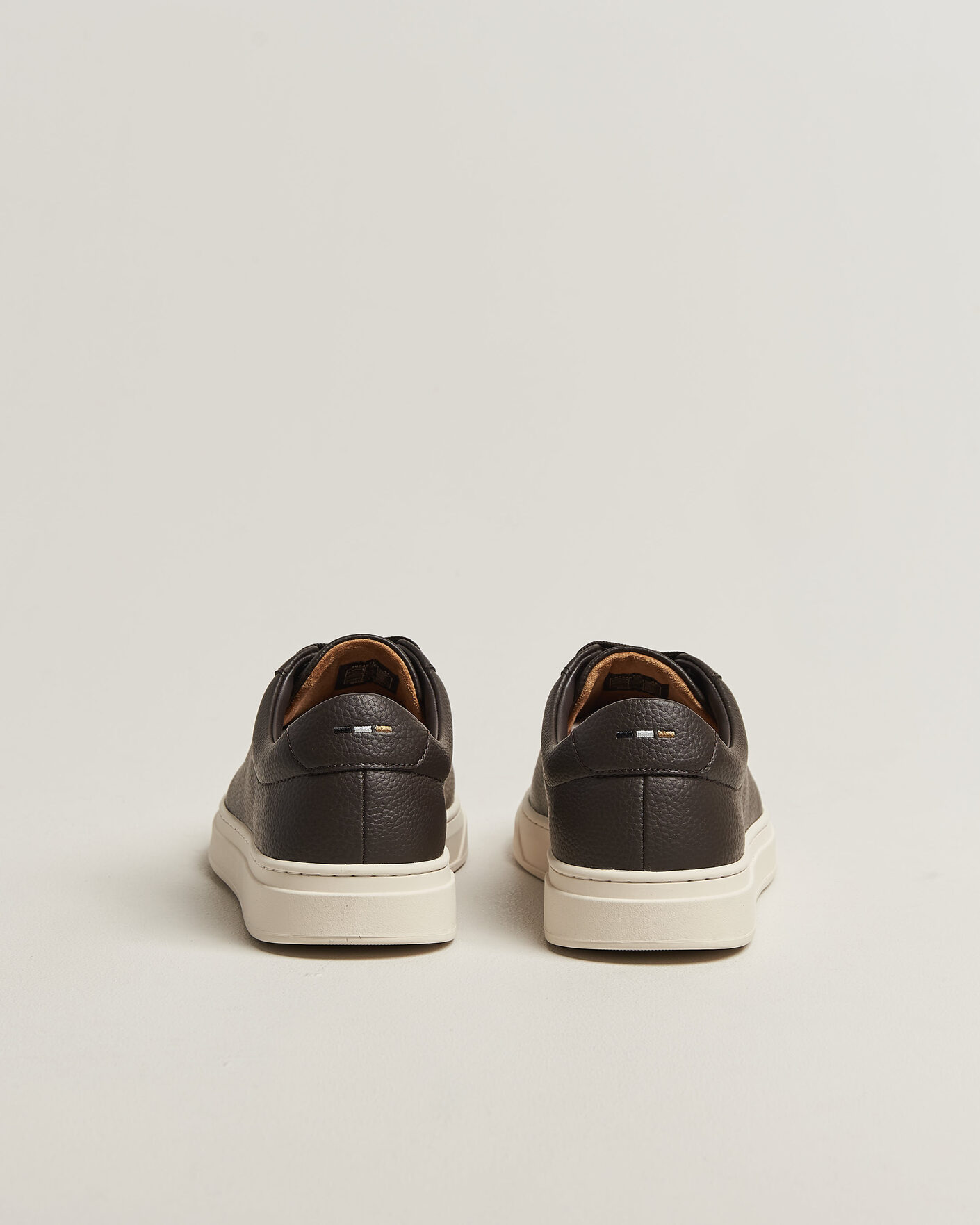 Mies | Tennarit | BOSS BLACK | Kieran Grained Leather Sneaker Dark Brown