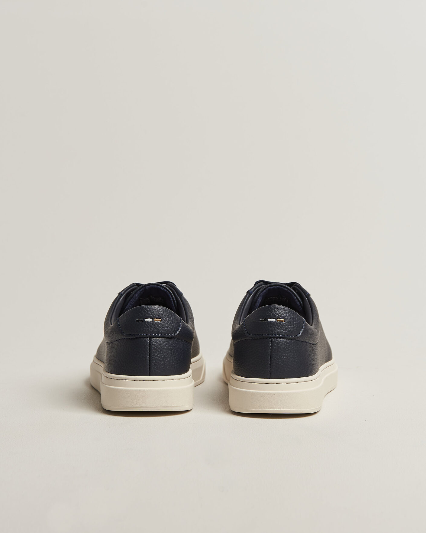 Mies | Tennarit | BOSS BLACK | Kieran Grained Leather Sneaker Dark Blue